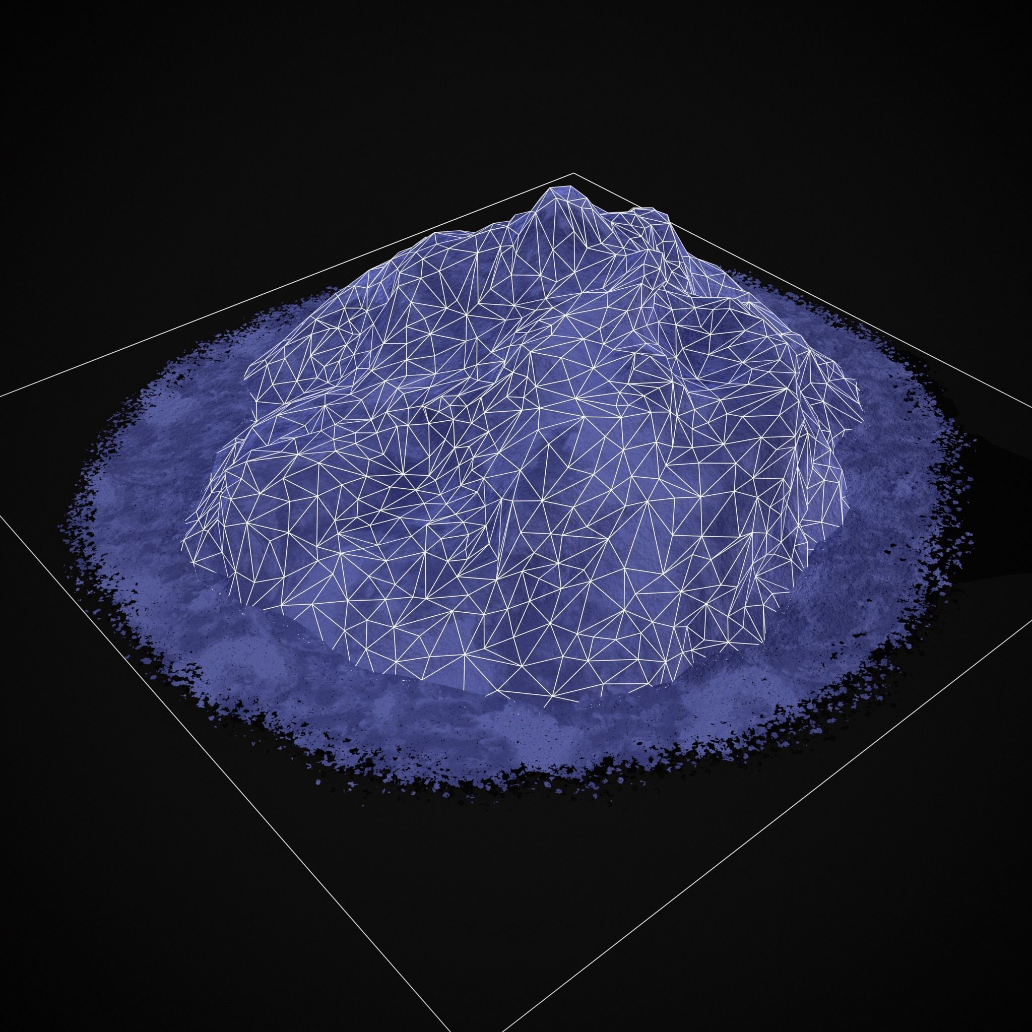 Blue Powder Piles Low-poly 3D model_26