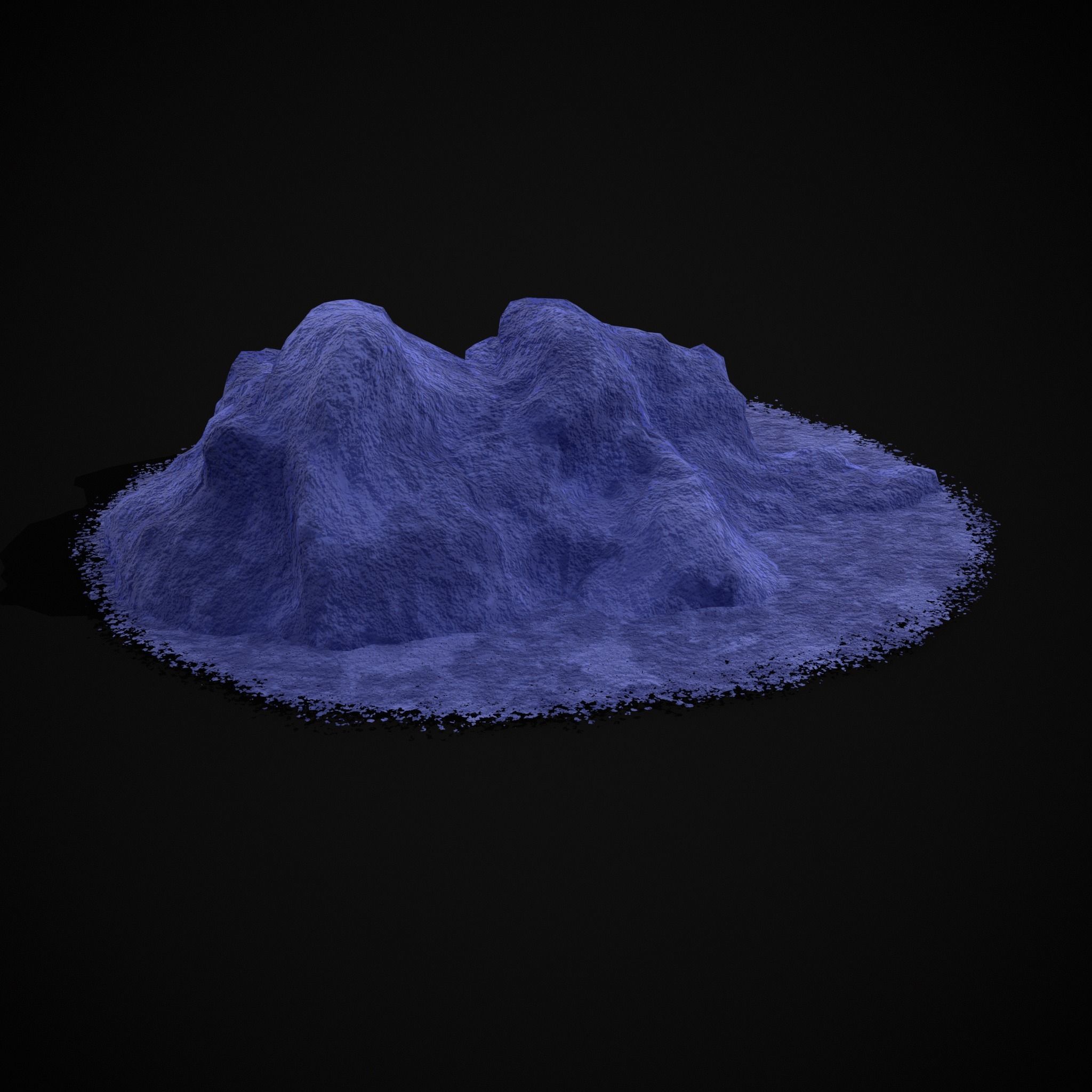 Blue Powder Piles Low-poly 3D model_11