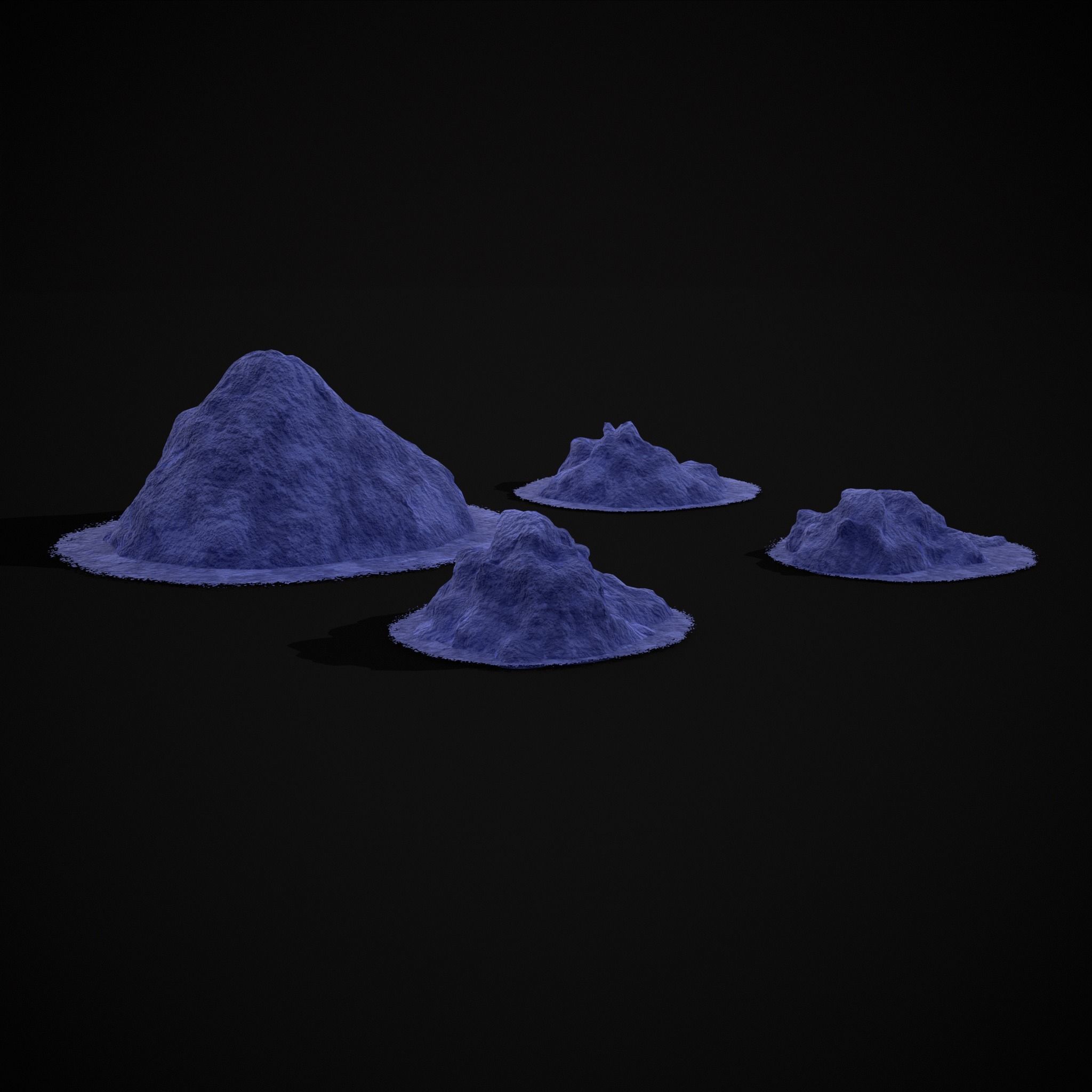 Blue Powder Piles Low-poly 3D model_9