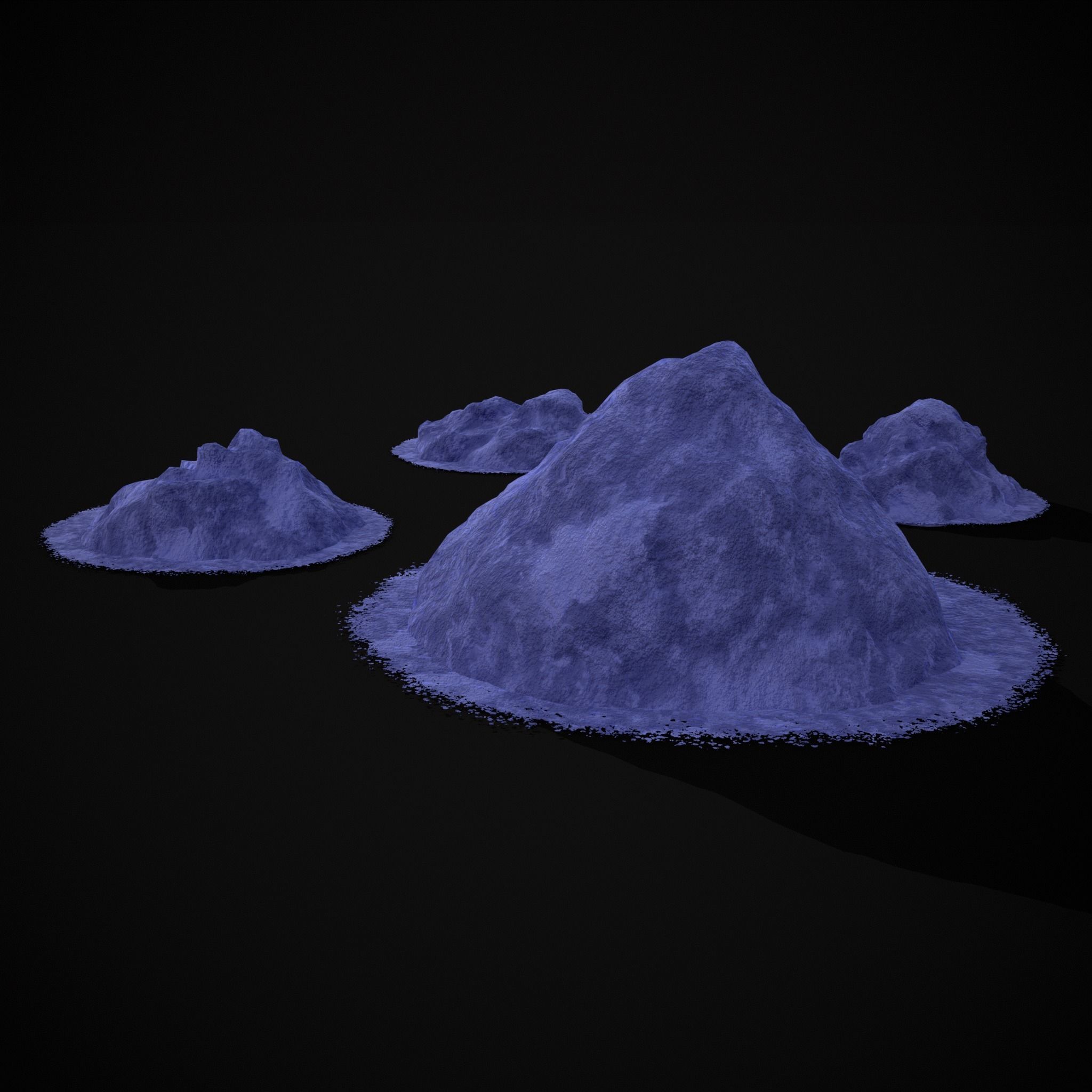 Blue Powder Piles Low-poly 3D model_7