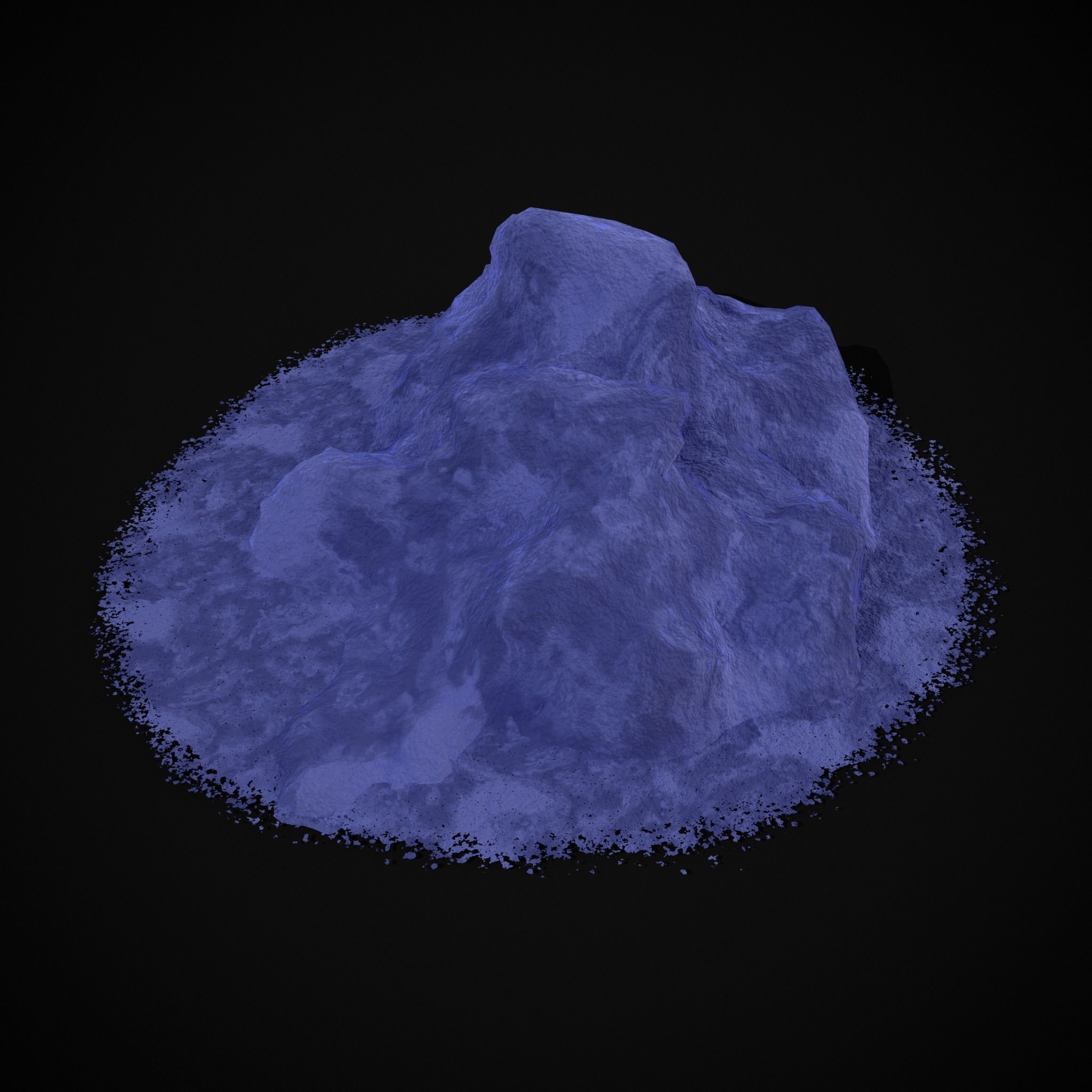 Blue Powder Piles Low-poly 3D model_13