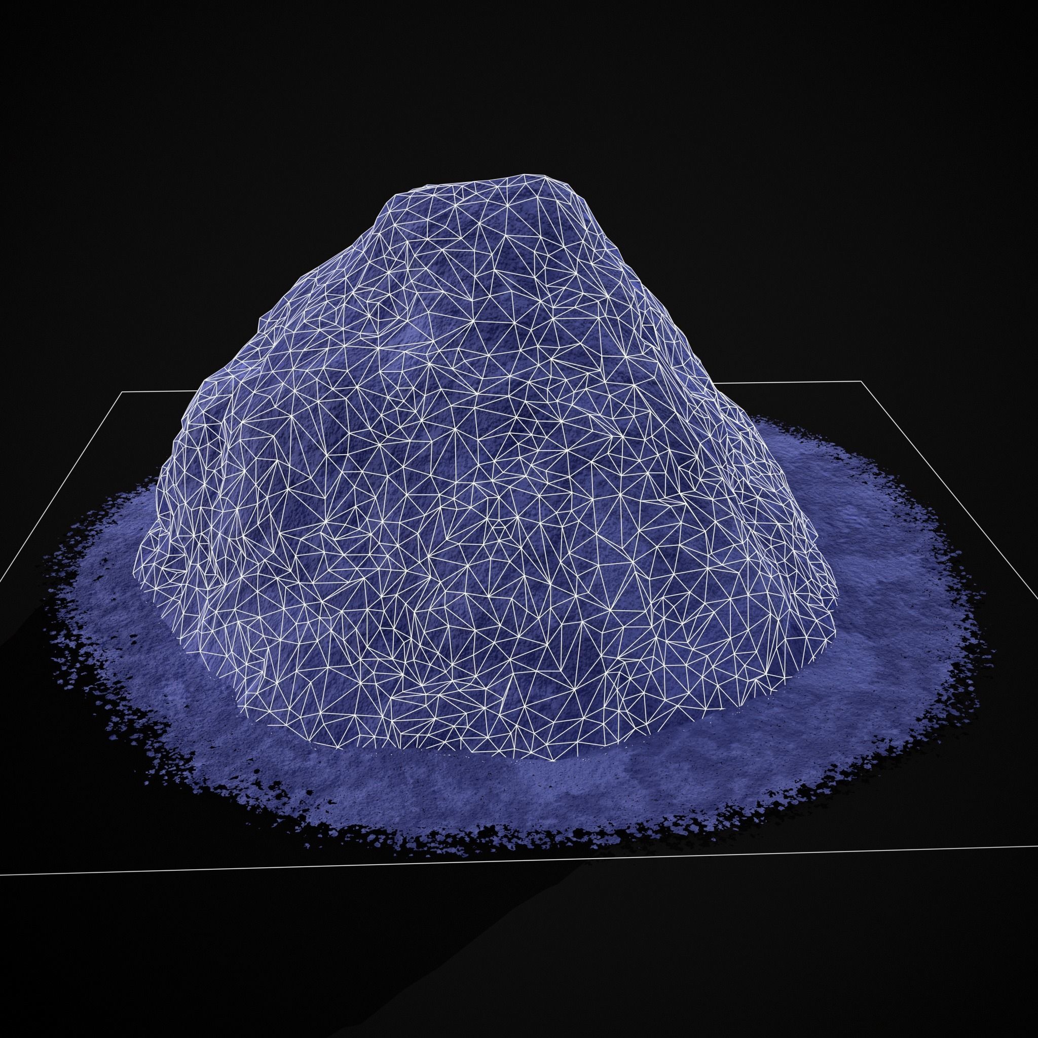 Blue Powder Piles Low-poly 3D model_20