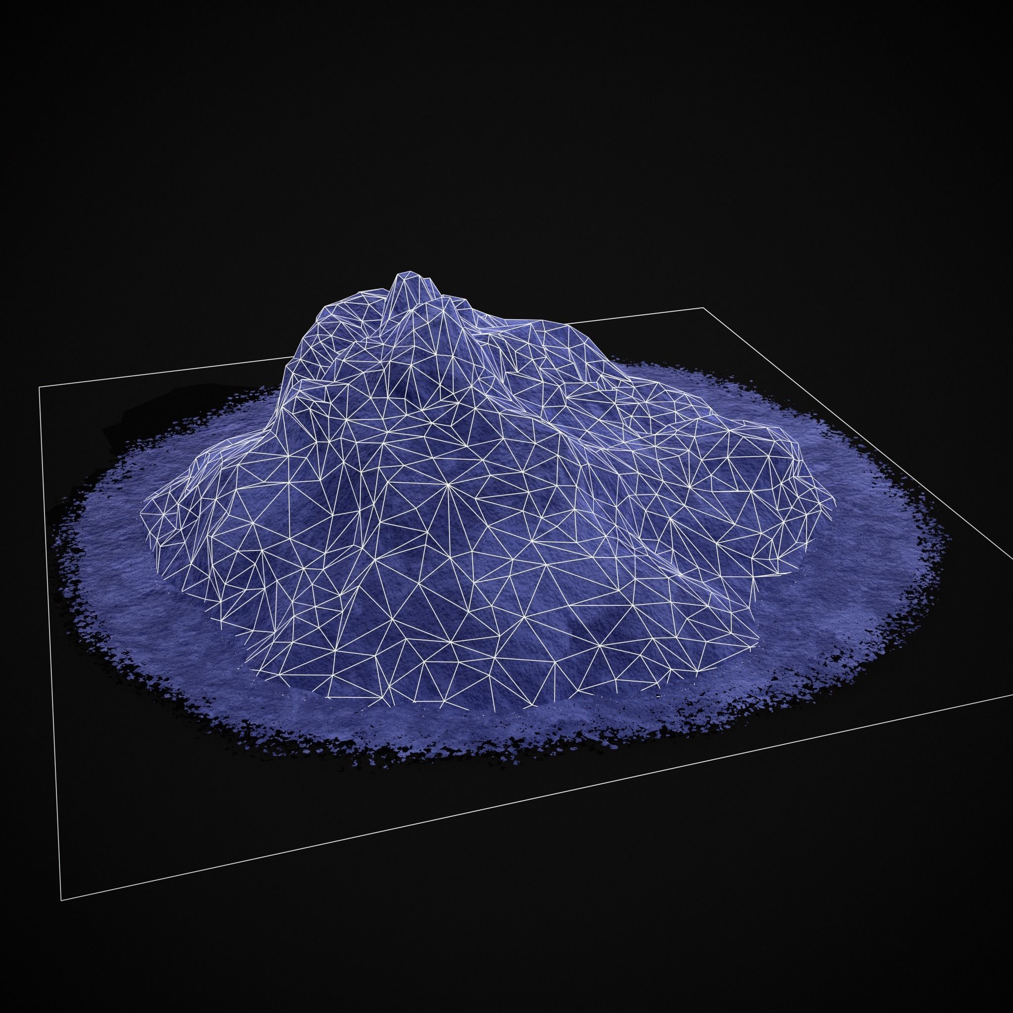 Blue Powder Piles Low-poly 3D model_24