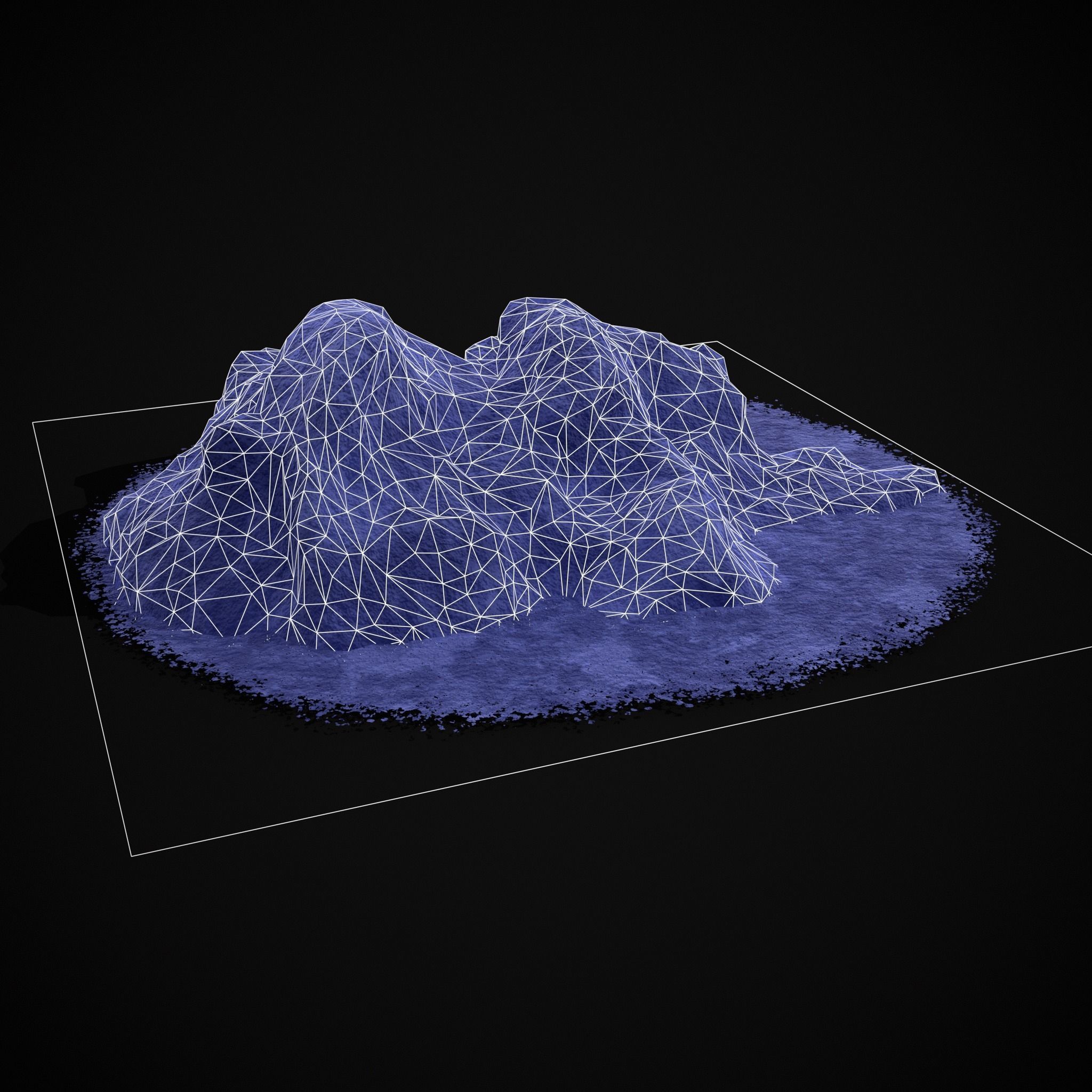 Blue Powder Piles Low-poly 3D model_12