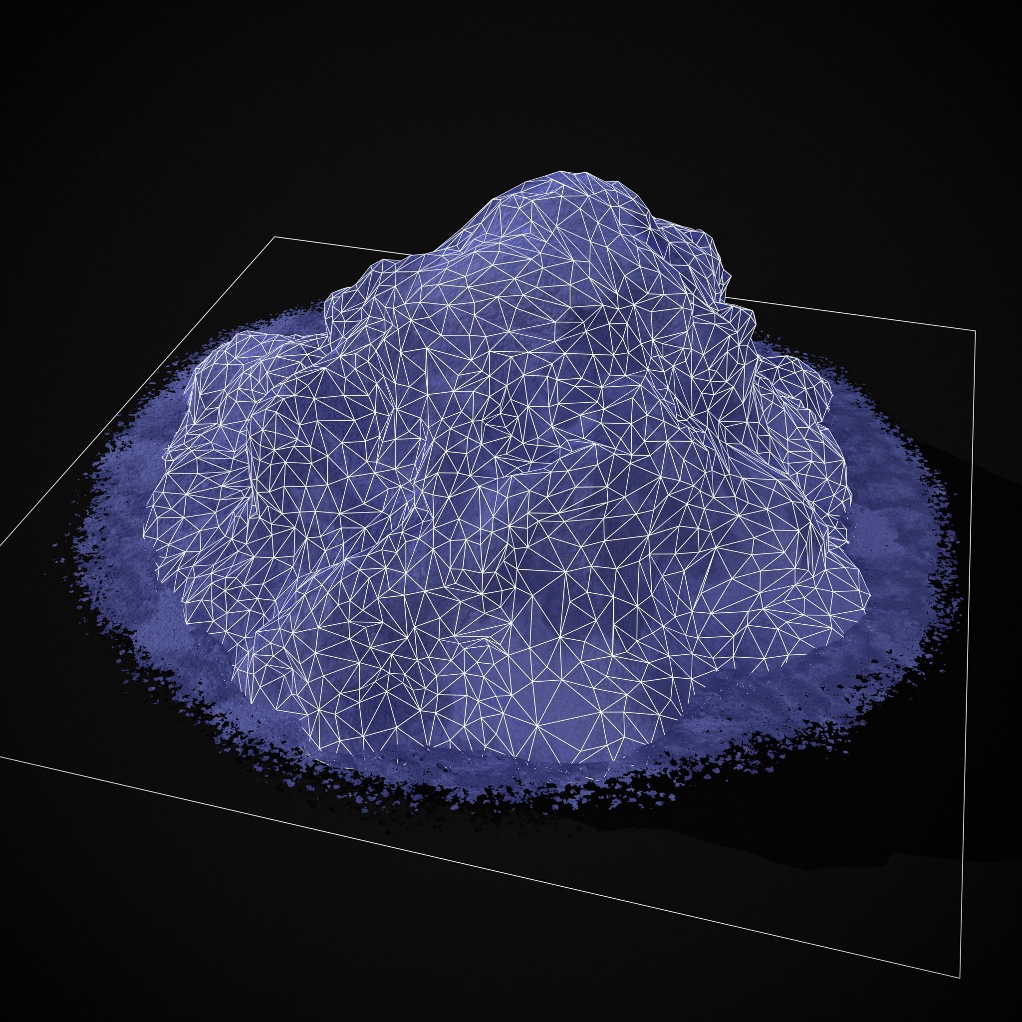 Blue Powder Piles Low-poly 3D model_16
