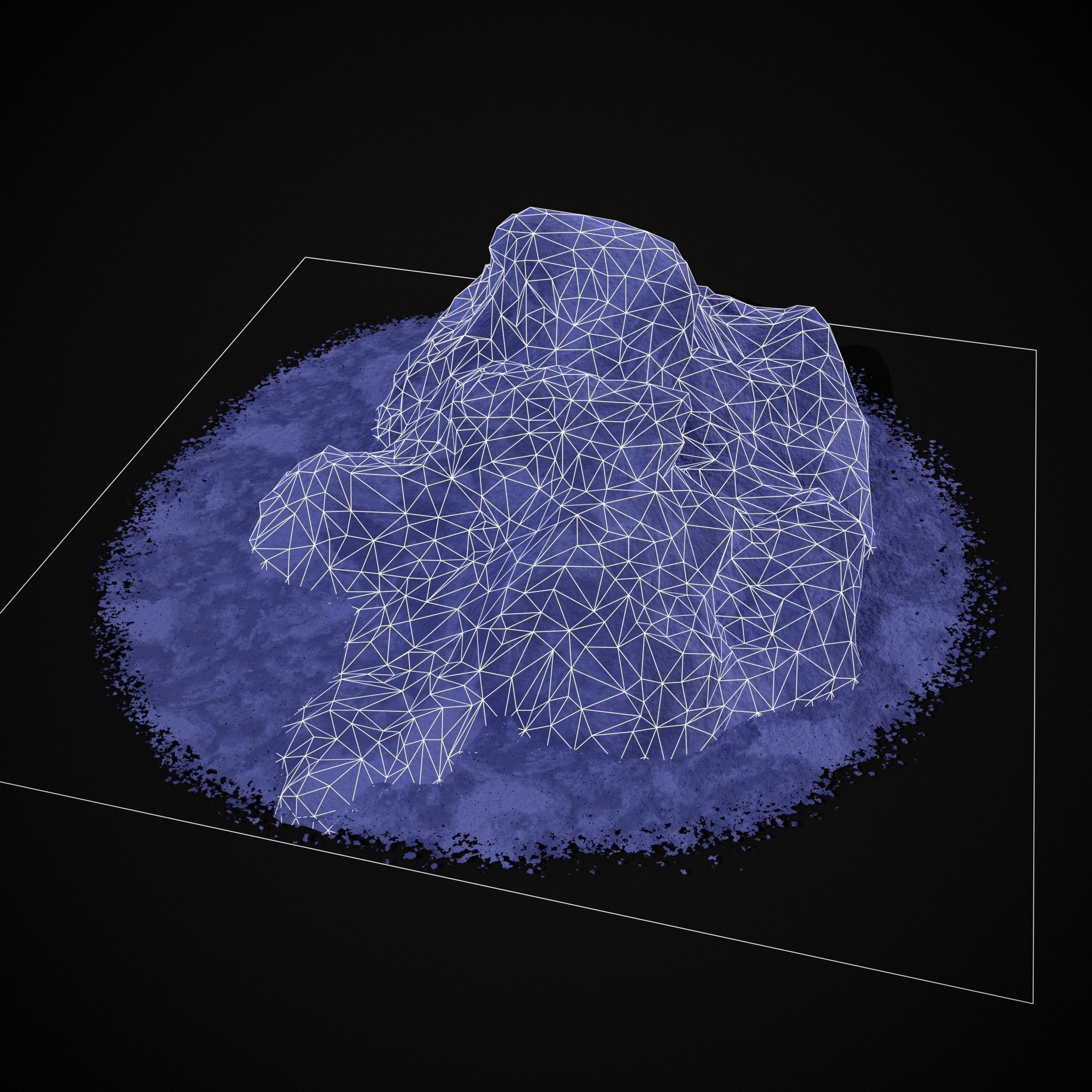 Blue Powder Piles Low-poly 3D model_14