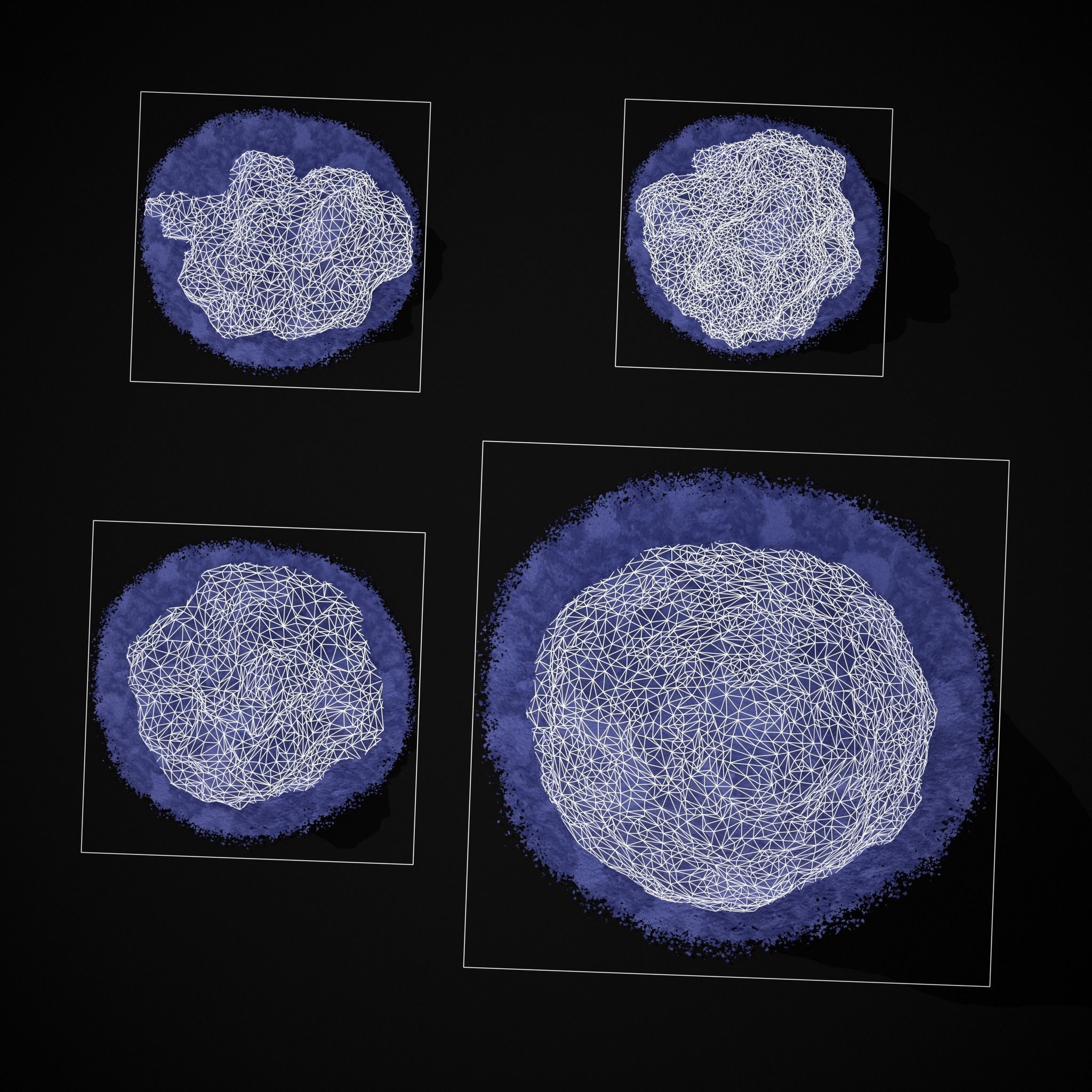 Blue Powder Piles Low-poly 3D model_6