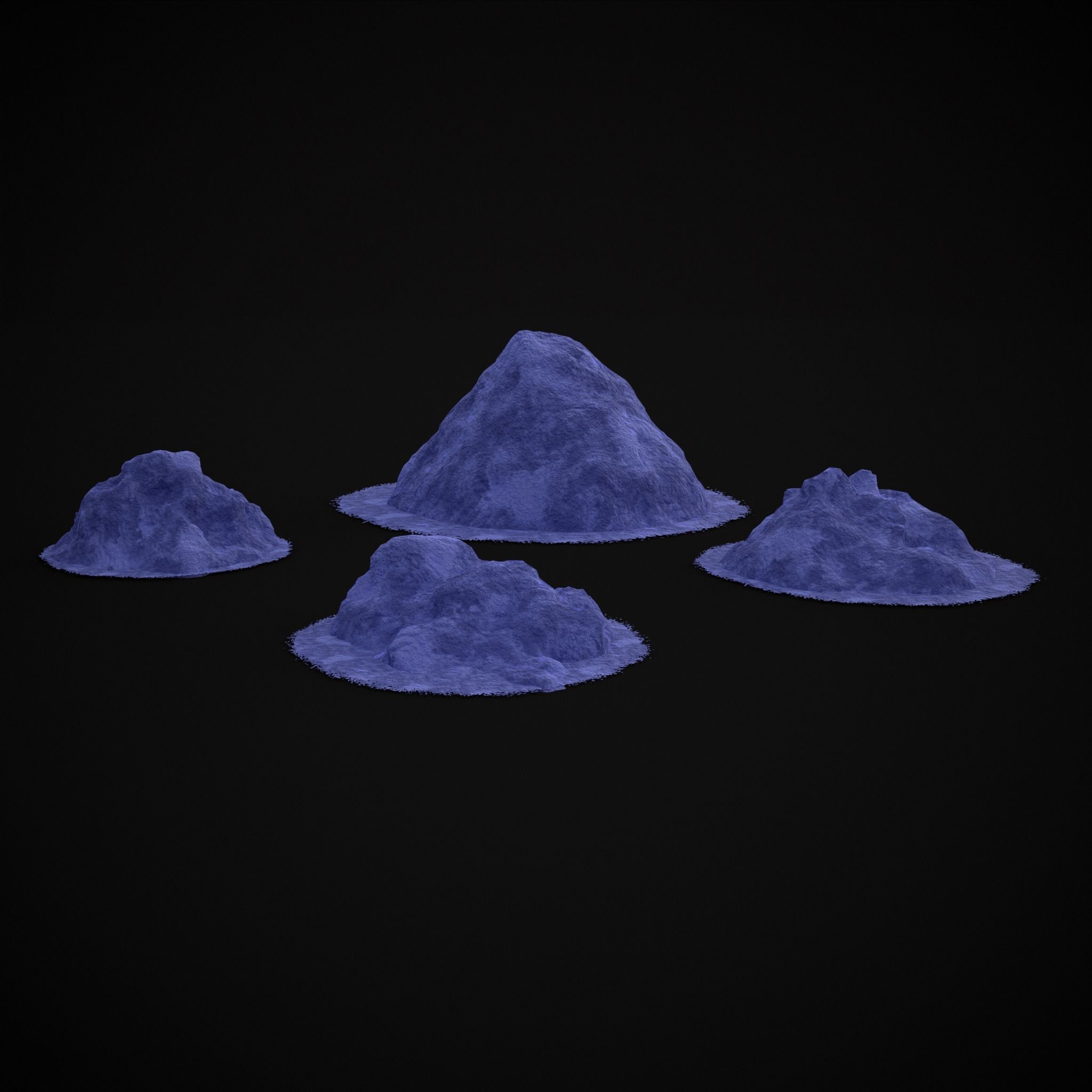 Blue Powder Piles Low-poly 3D model_3