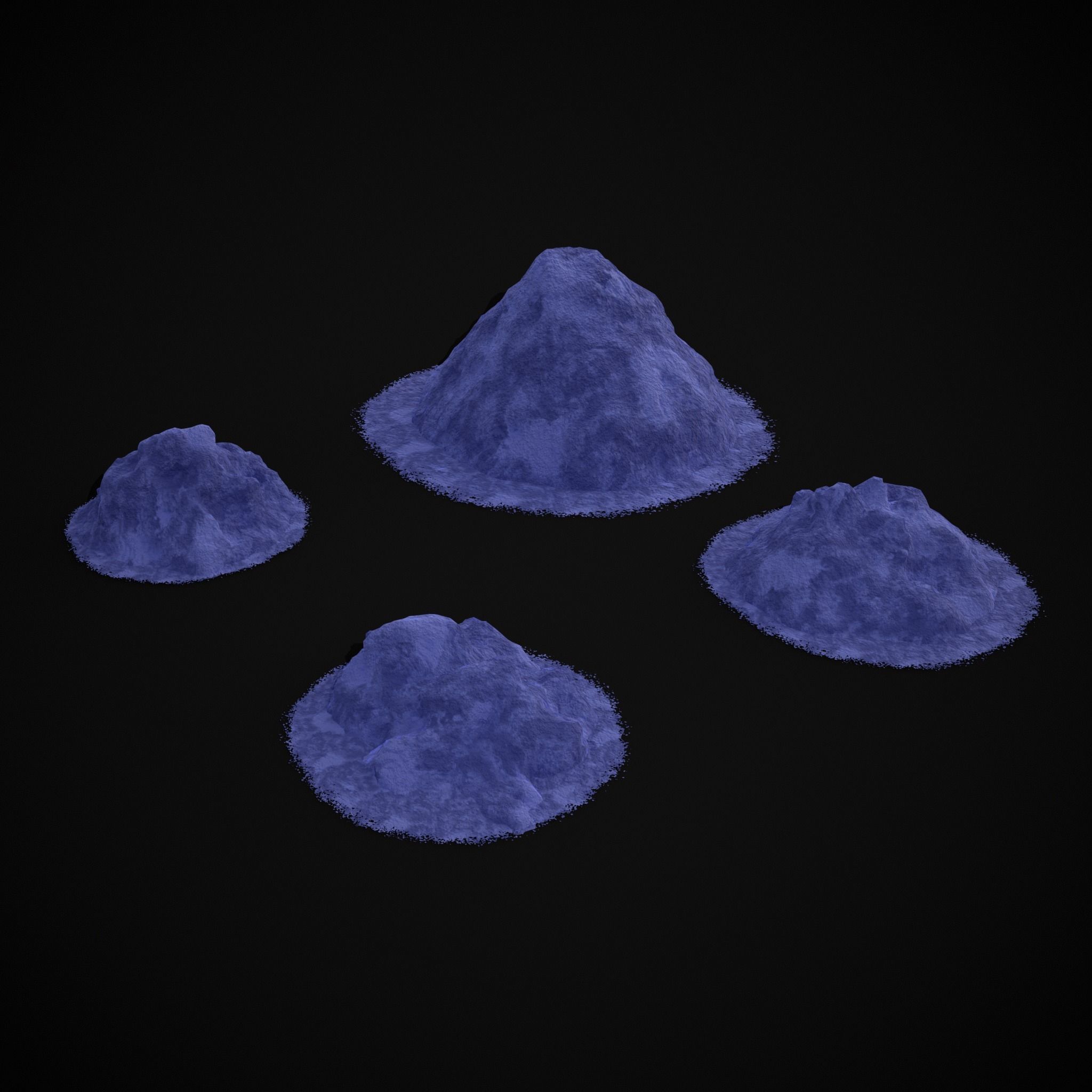 Blue Powder Piles Low-poly 3D model_29