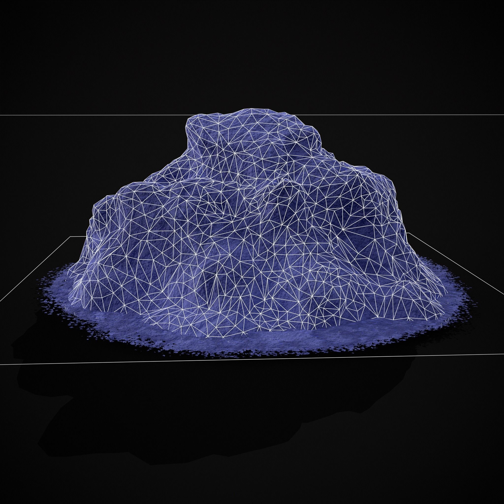 Blue Powder Piles Low-poly 3D model_18
