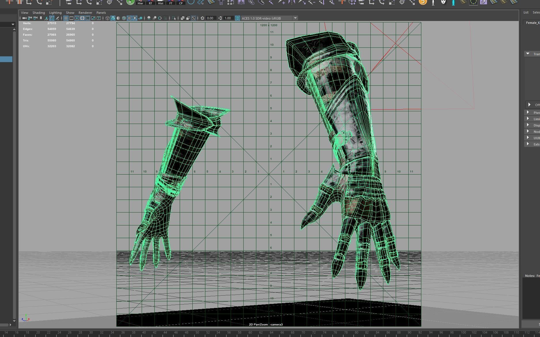 Female Knight Hand And Wrist armor LowPoly Low-poly 3D model_12