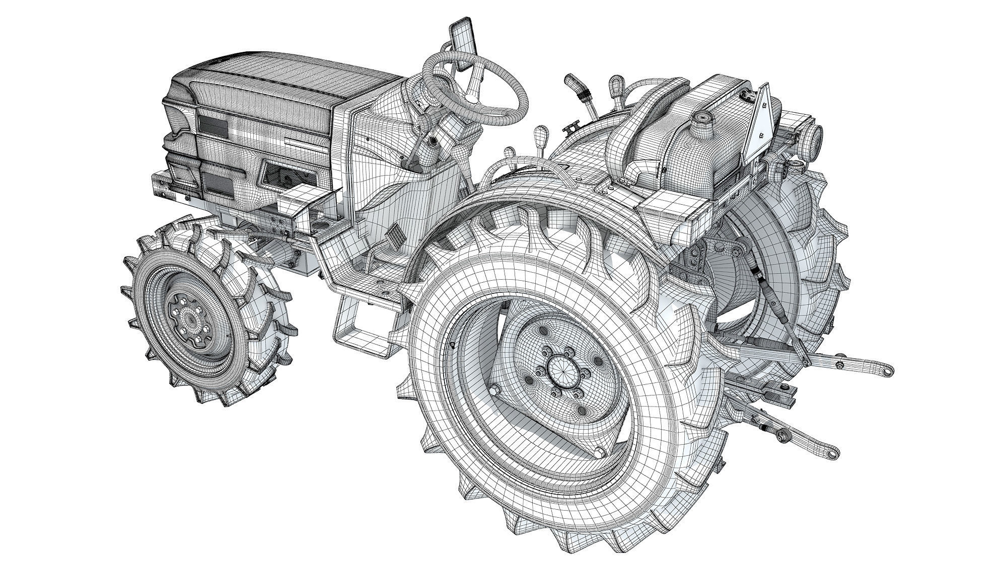 Farm Tractor 3D model_17