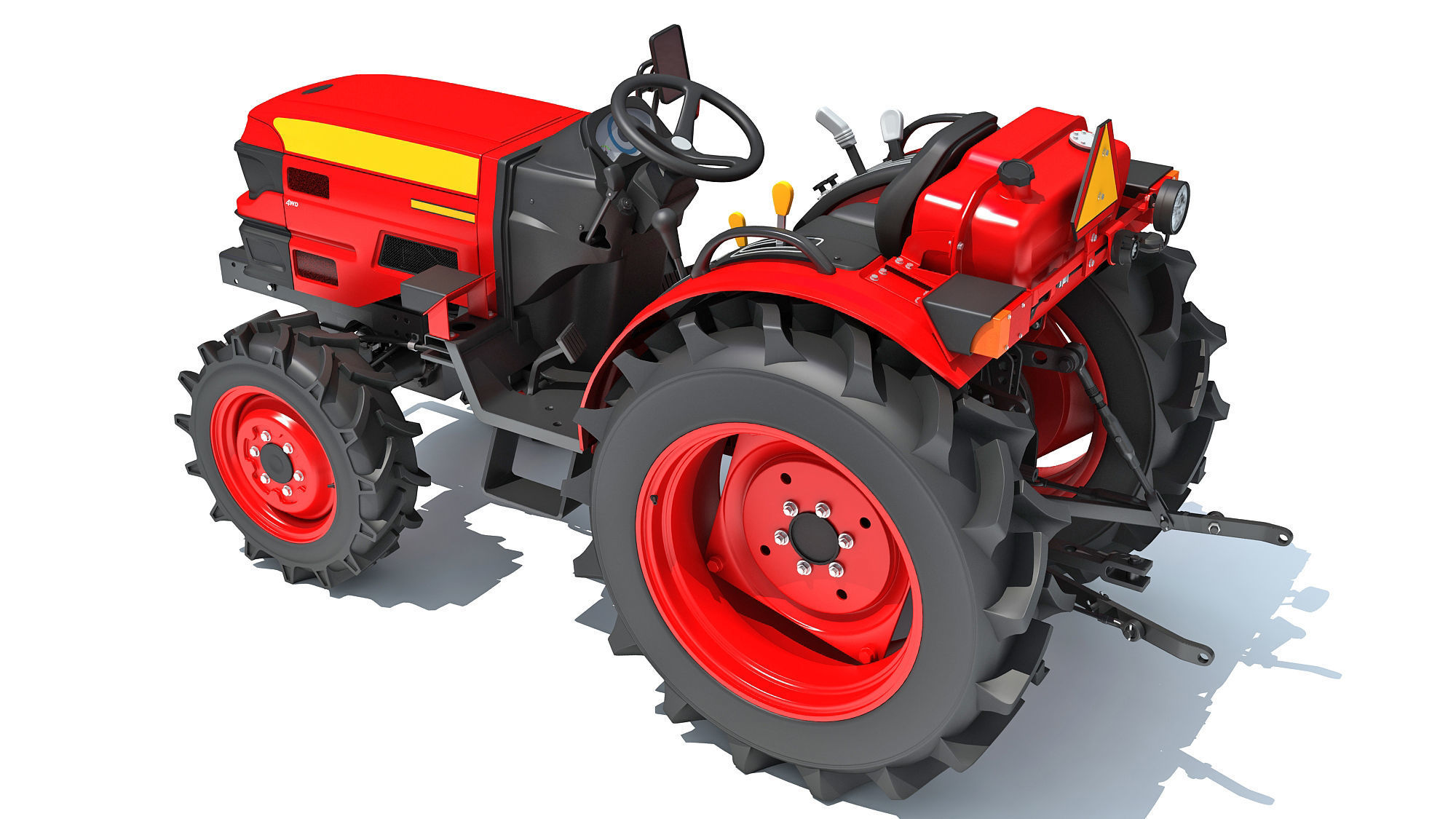 Farm Tractor 3D model_3