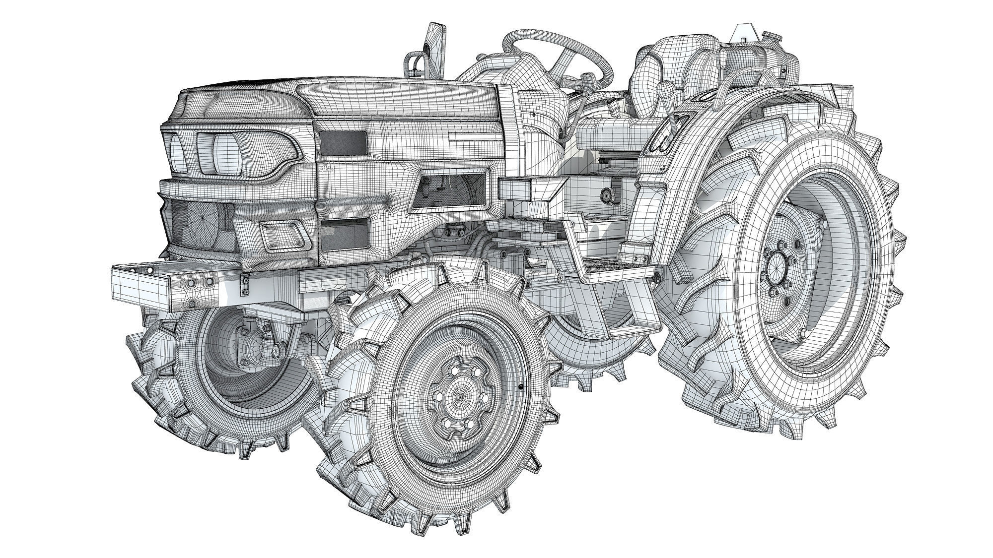 Farm Tractor 3D model_16