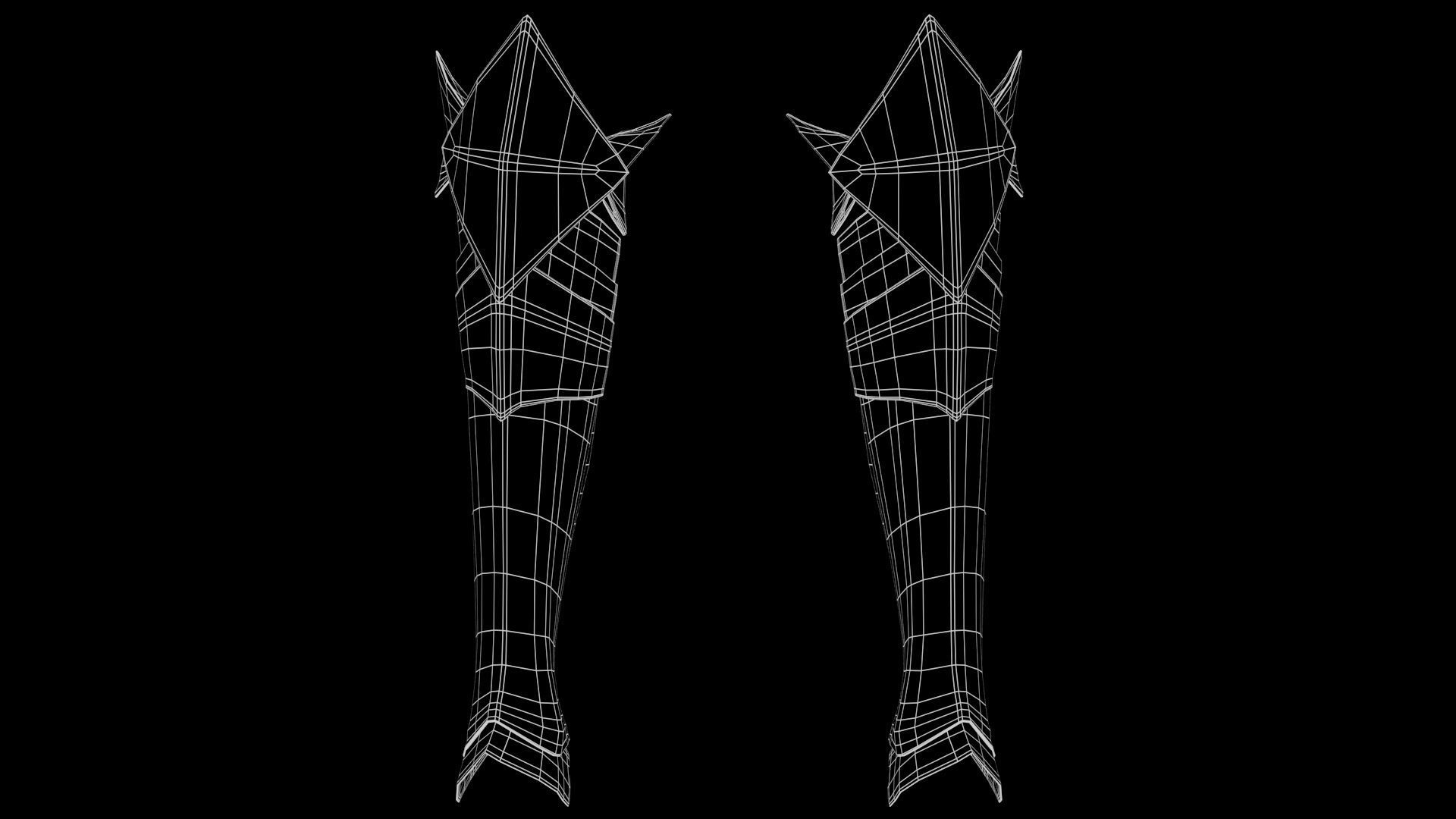 Female Knight Ankle Knee LowPoly Low-poly 3D model_6