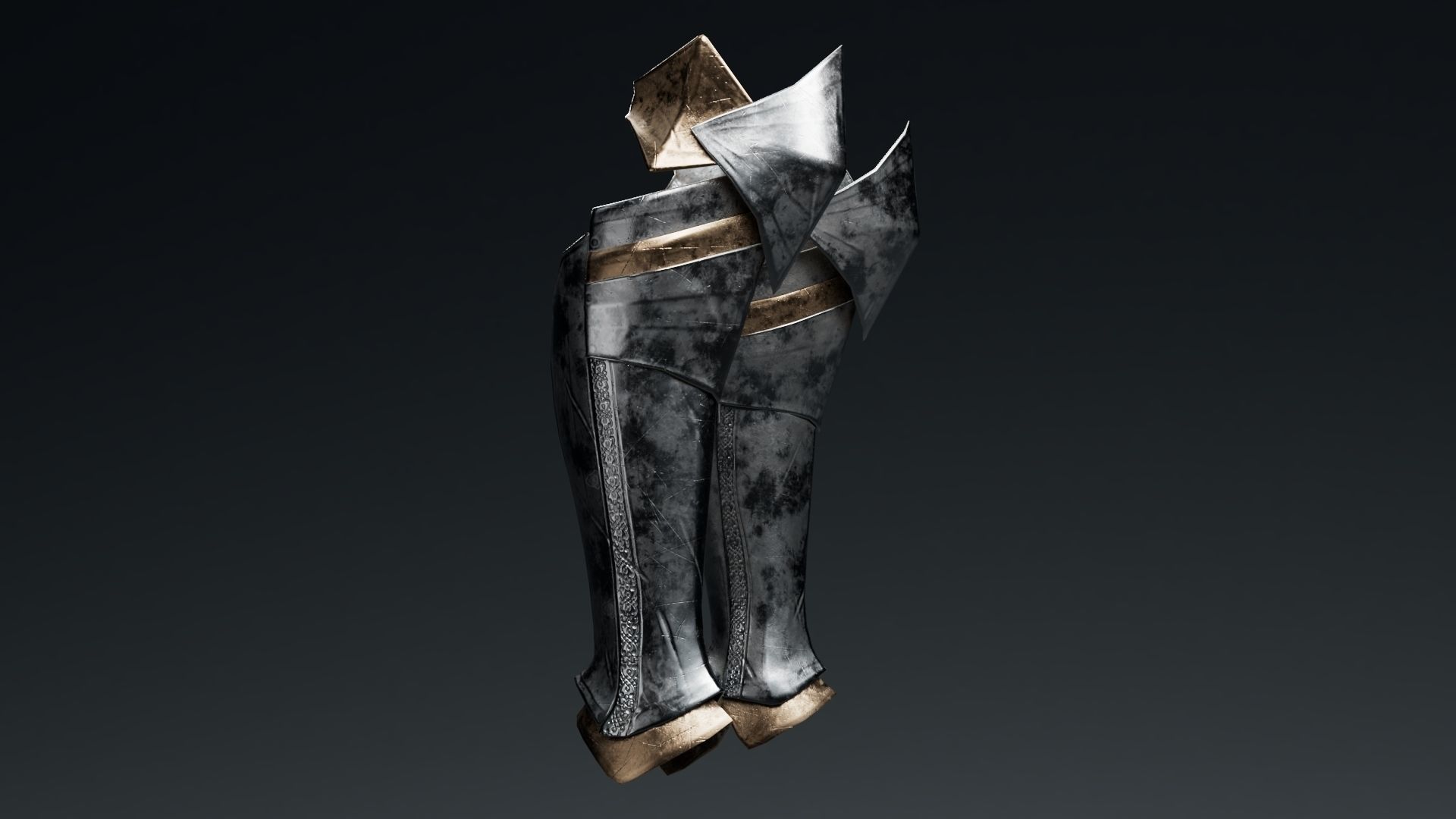 Female Knight Ankle Knee LowPoly Low-poly 3D model_3