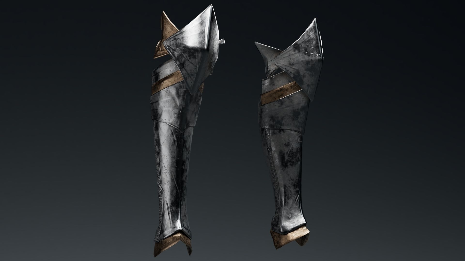 Female Knight Ankle Knee LowPoly Low-poly 3D model_2