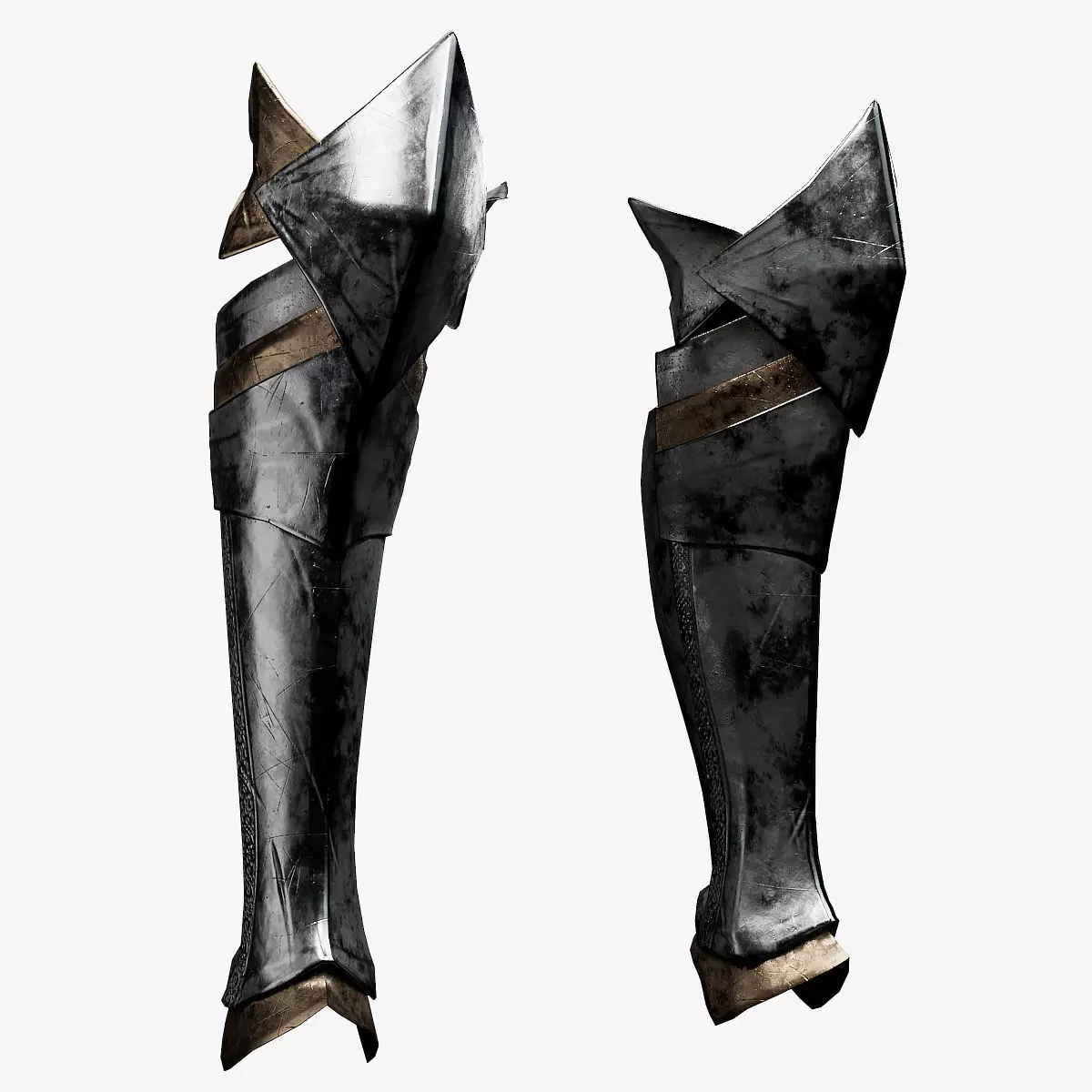 Female Knight Ankle Knee LowPoly Low-poly 3D model_0