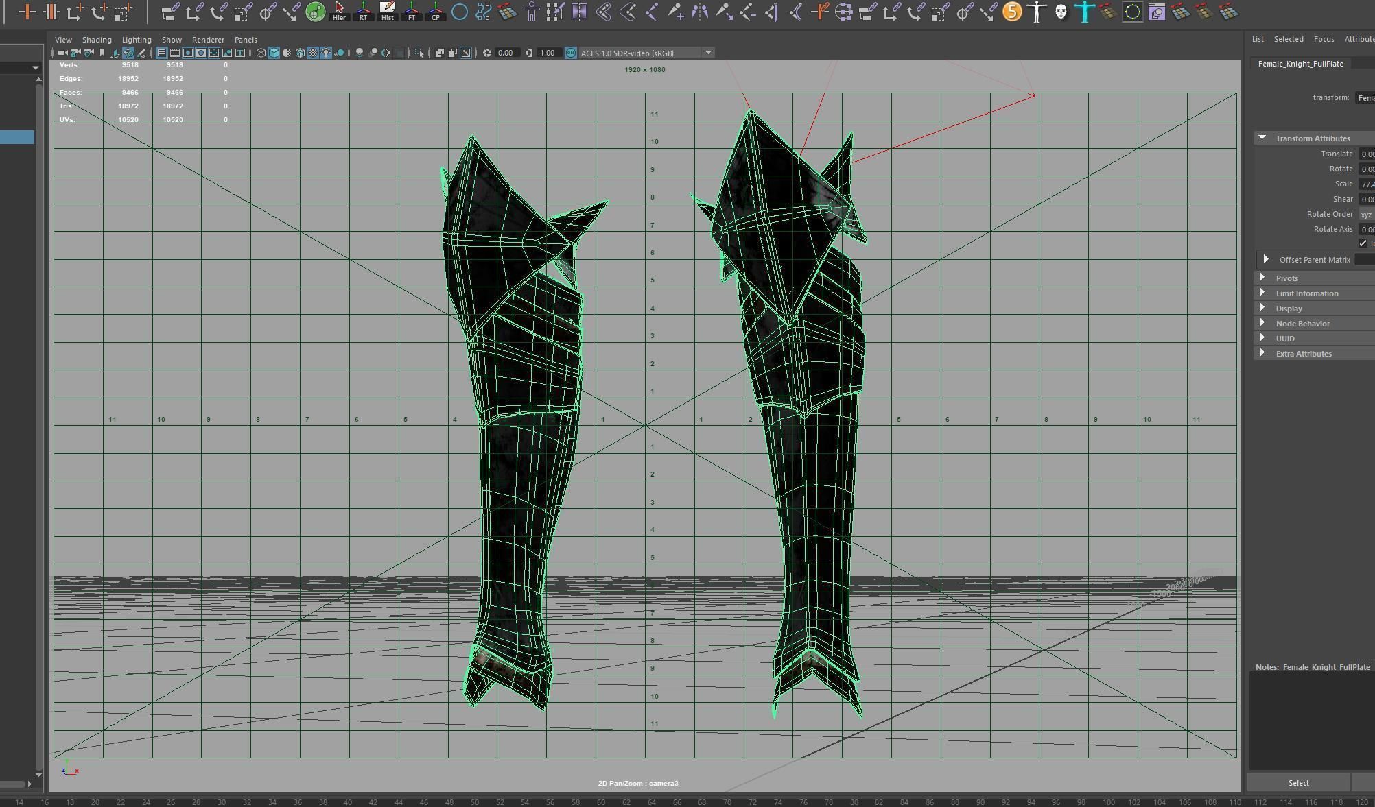 Female Knight Ankle Knee LowPoly Low-poly 3D model_9