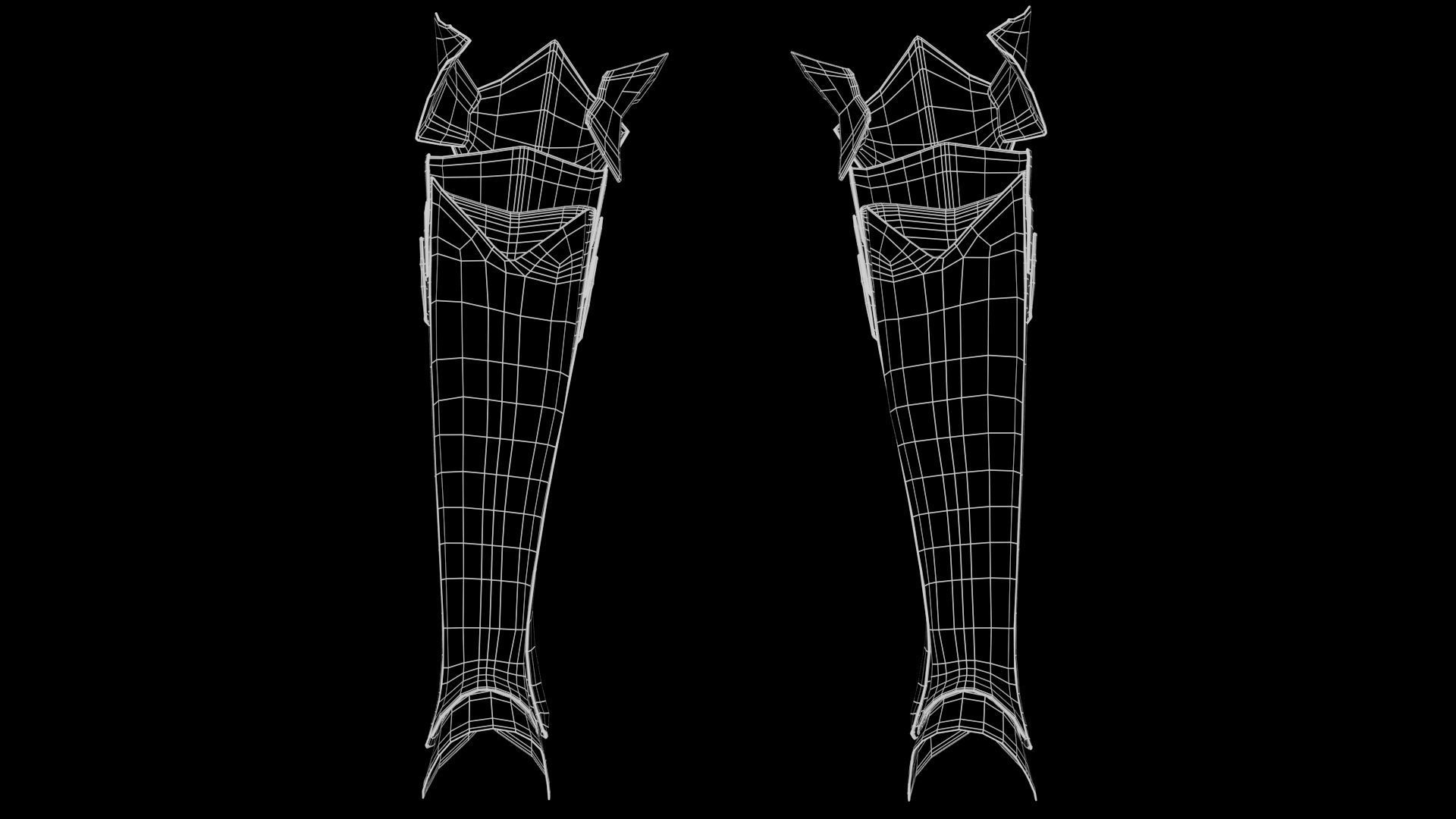 Female Knight Ankle Knee LowPoly Low-poly 3D model_8