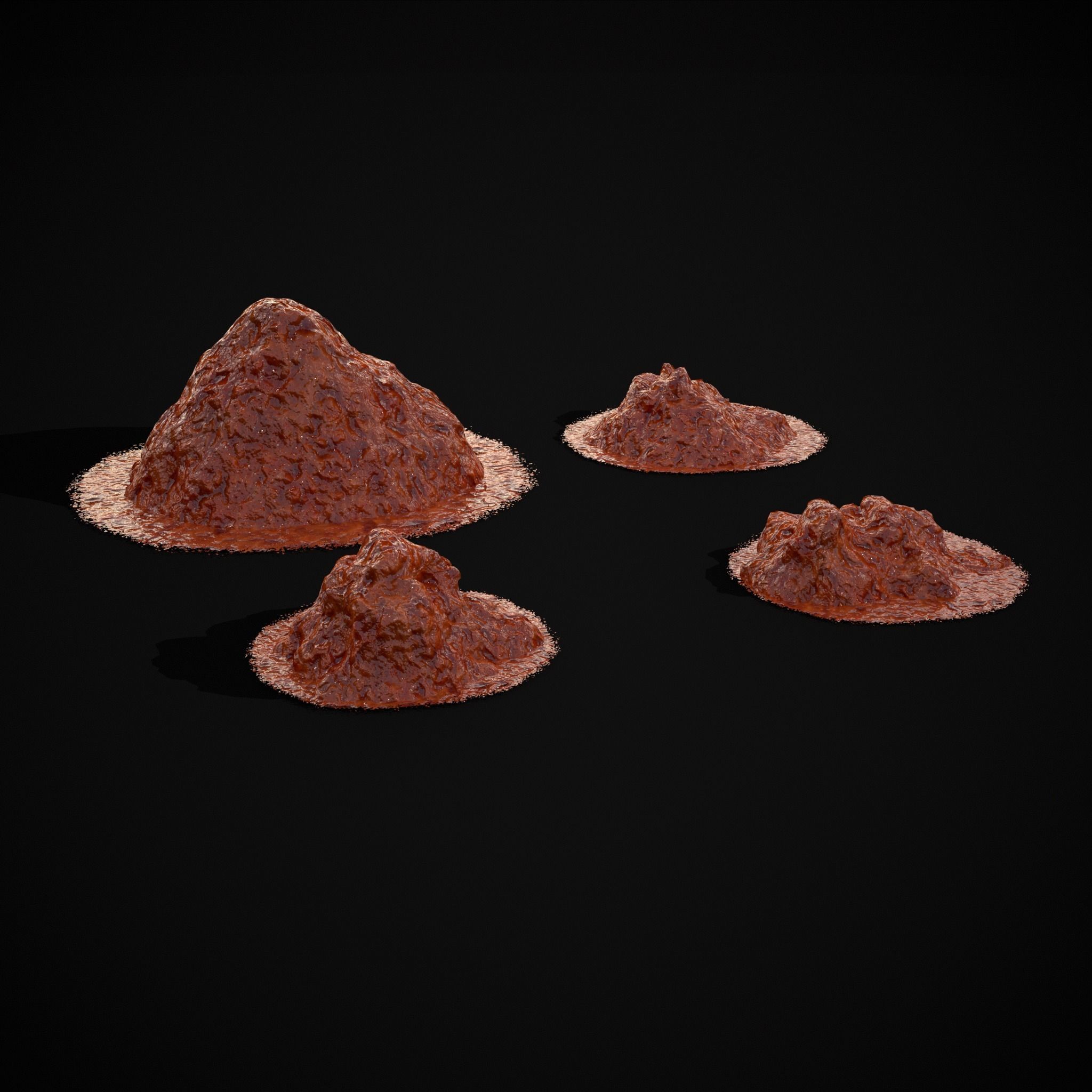 Crushed Tomatoe Piles Low-poly 3D model_3