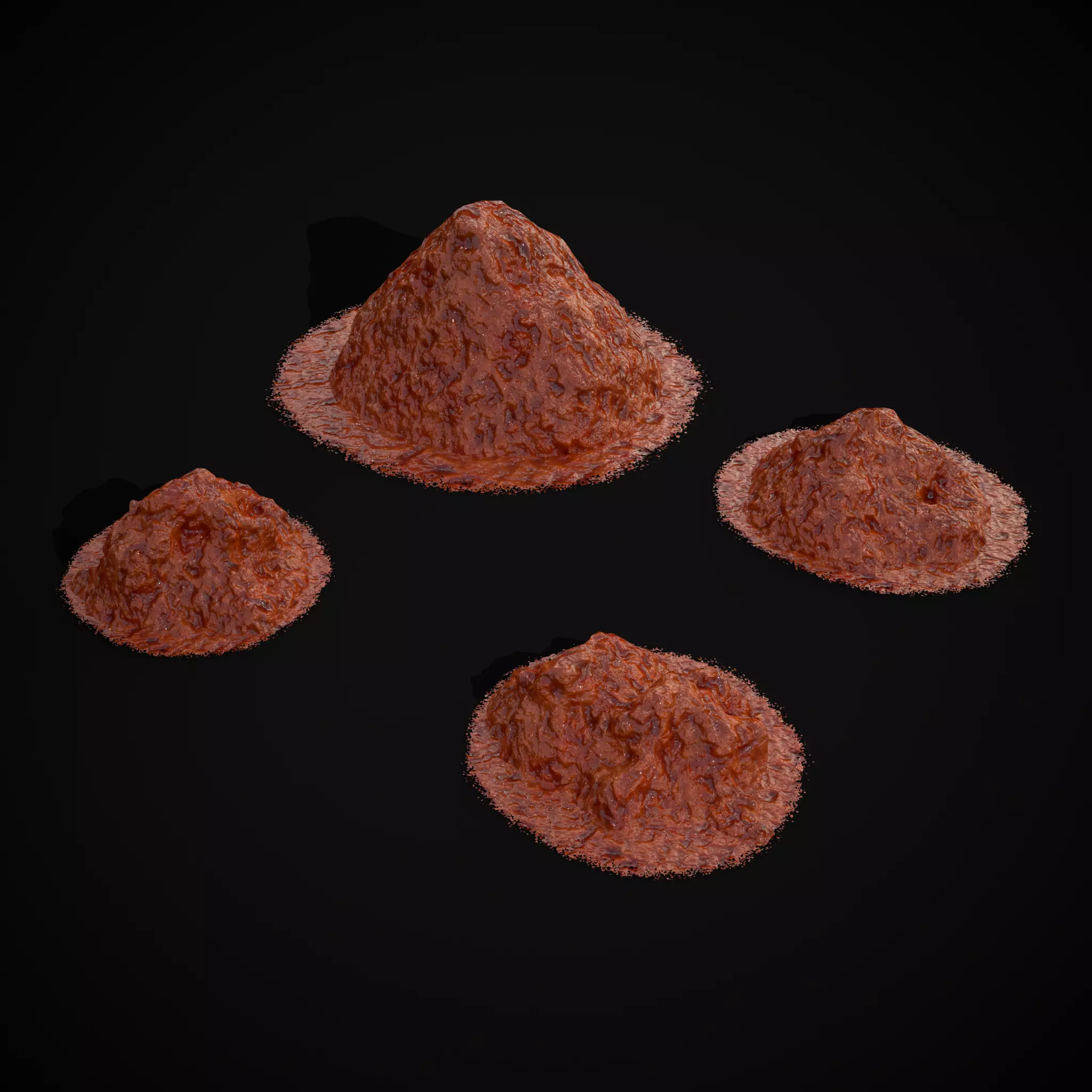 Crushed Tomatoe Piles Low-poly 3D model_0