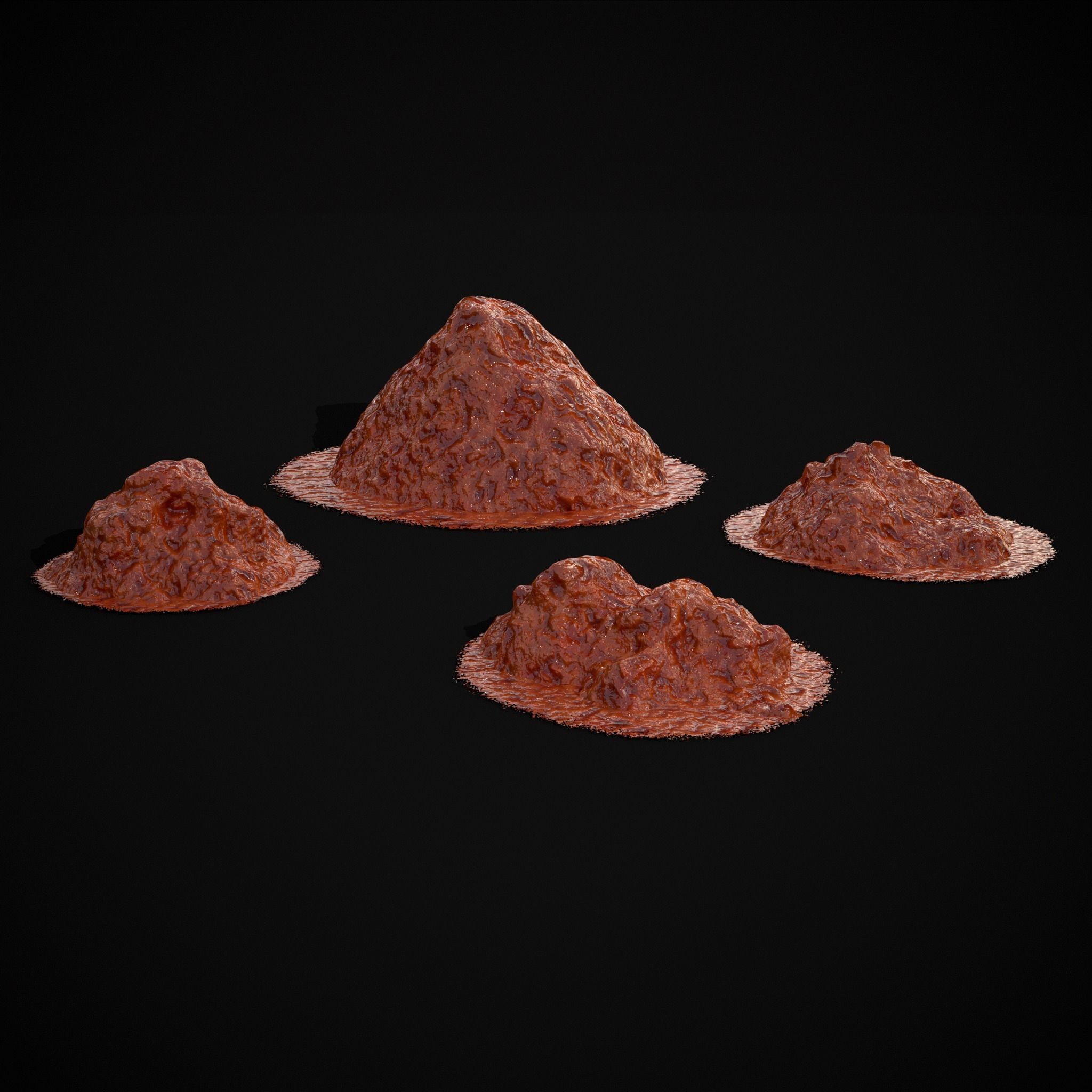 Crushed Tomatoe Piles Low-poly 3D model_27
