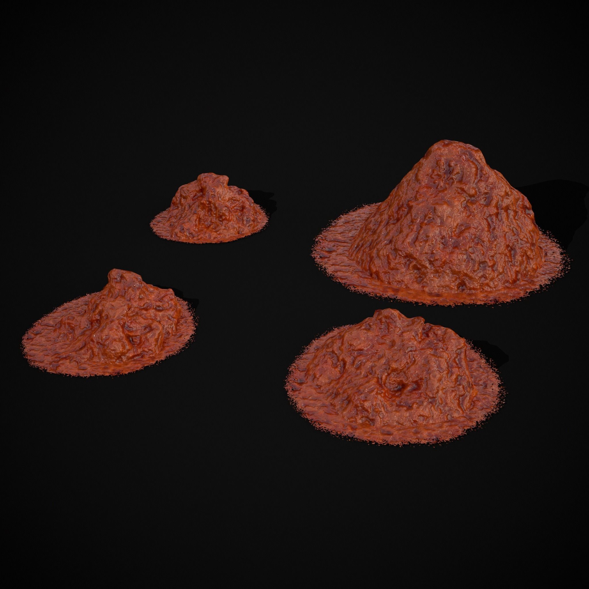 Crushed Tomatoe Piles Low-poly 3D model_29