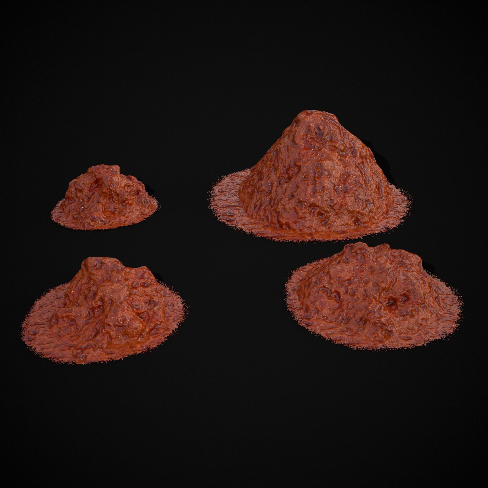 Crushed Tomatoe Piles Low-poly 3D model_5