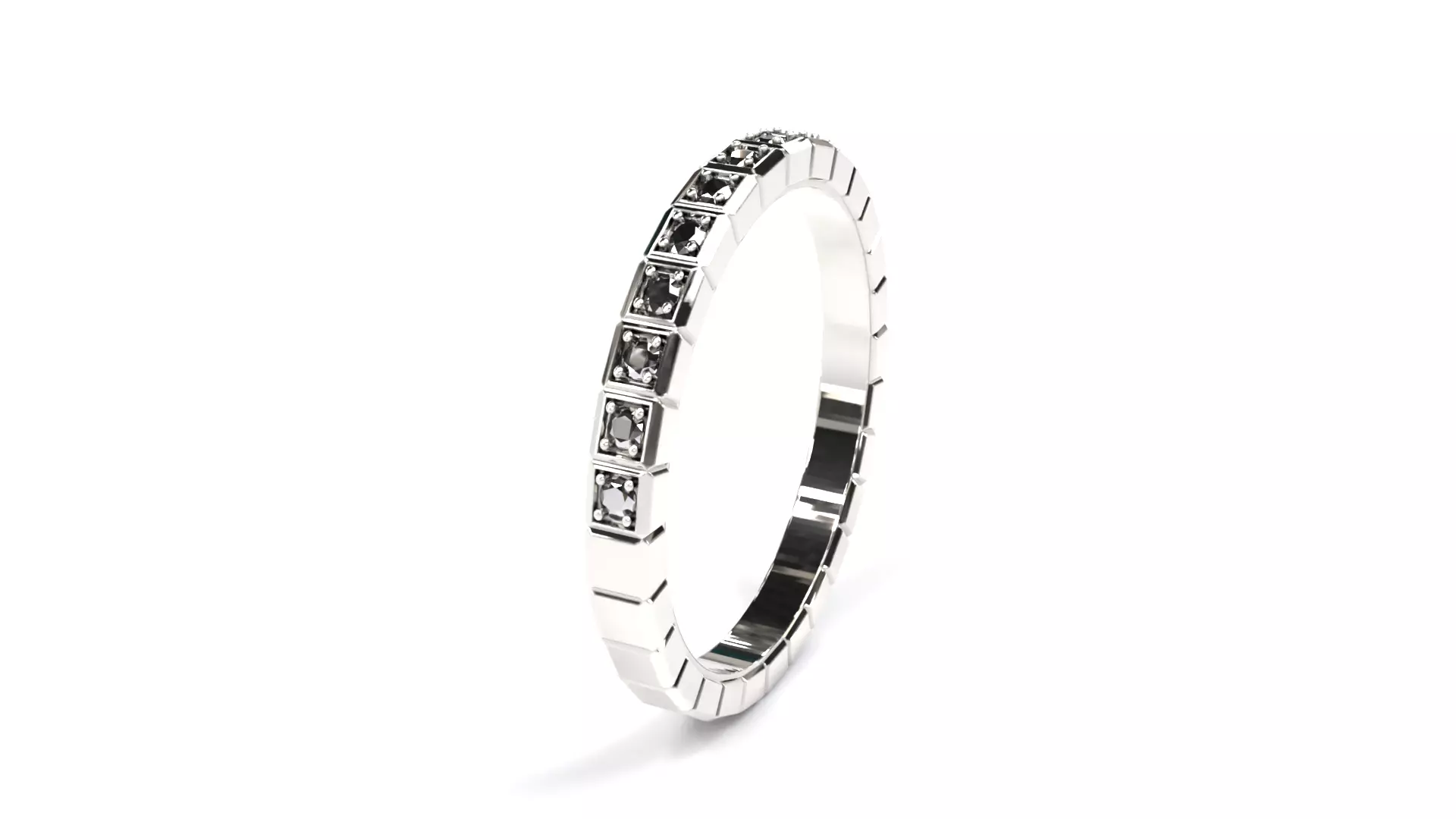 Ice cube ring half brilliants 3D print model_0