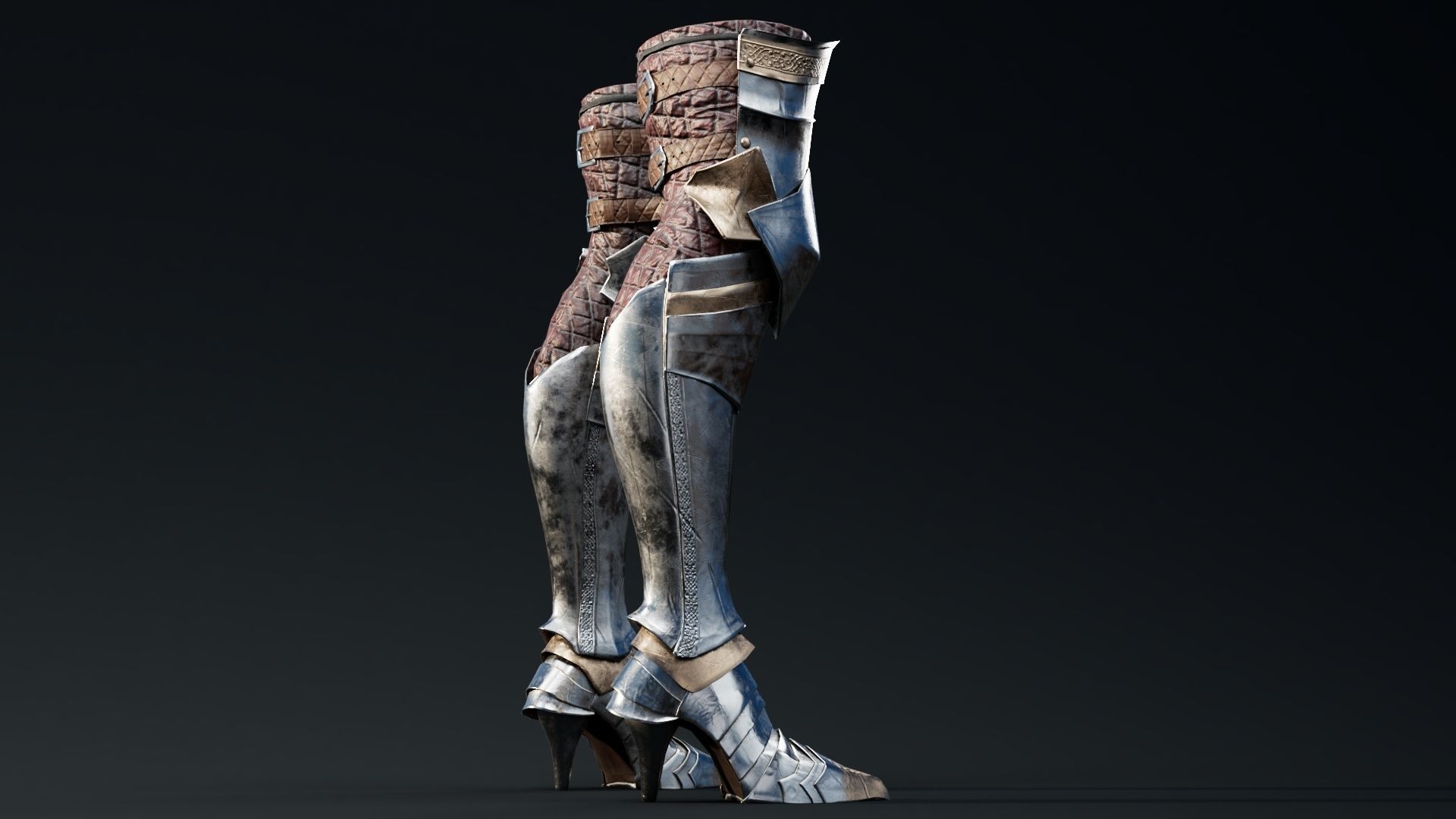 3D model Female Knight Leg Armor Set LowPoly VR / AR / low-poly | CGTrader