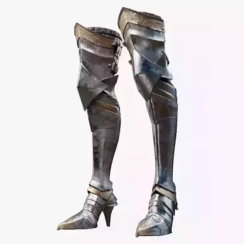  Female Knight  Leg Armor Set LowPoly  