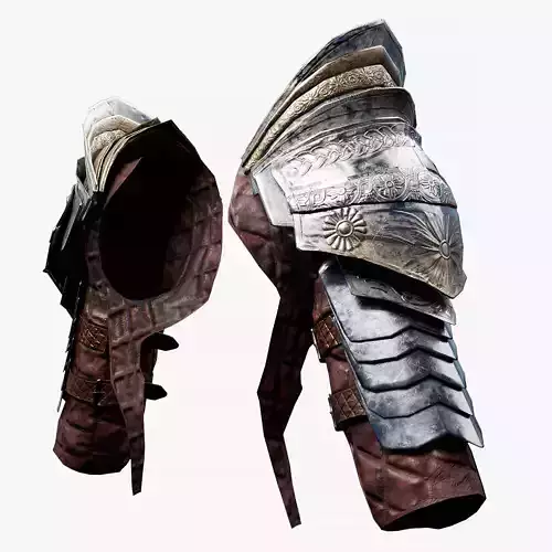 Female Knight Shoulder Armor Set LowPoly  Low-poly 3D model