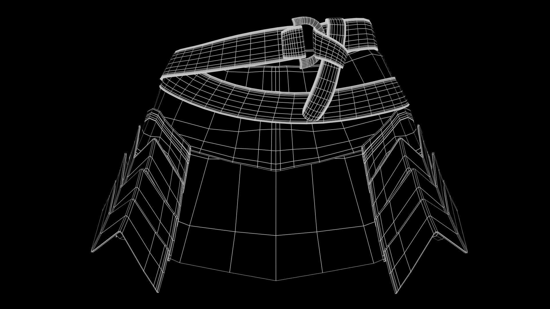 Female Knight Skirt Armor Set LowPoly Low-poly 3D model_7