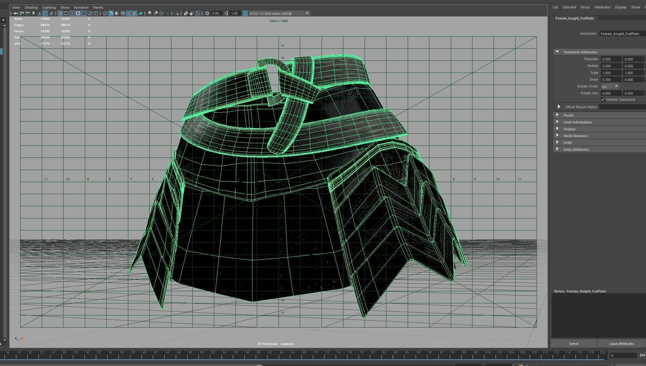 Female Knight Skirt Armor Set LowPoly Low-poly 3D model_10