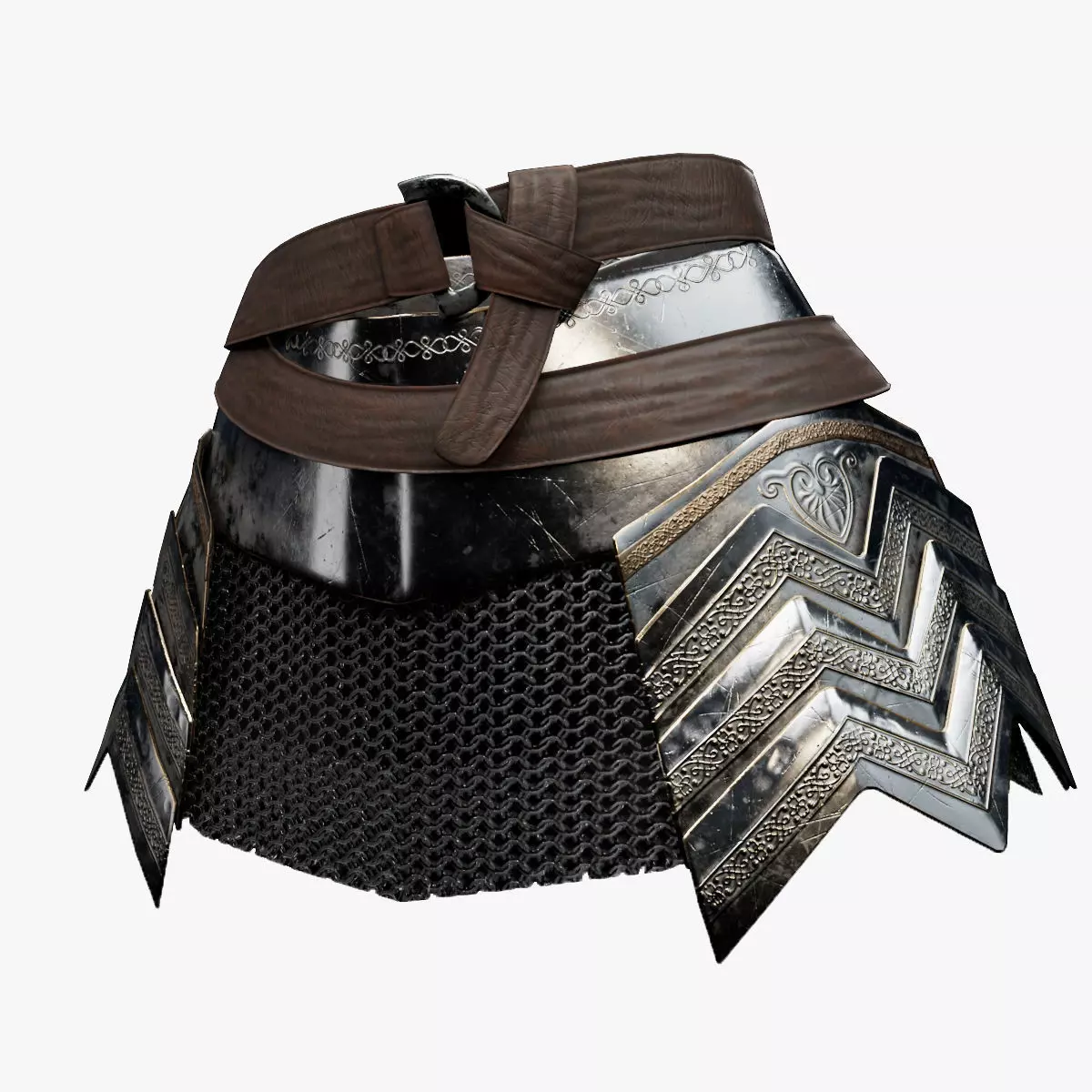 Female Knight Skirt Armor Set LowPoly Low-poly 3D model_0