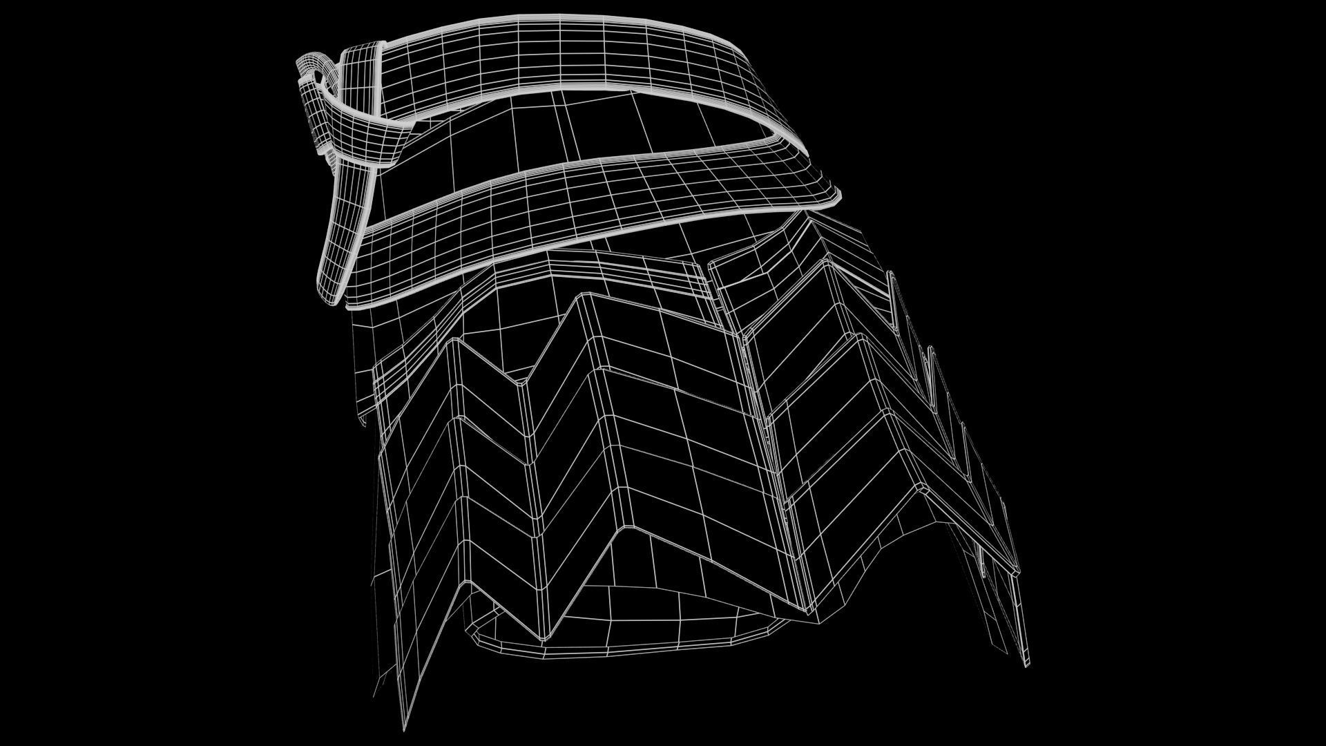 Female Knight Skirt Armor Set LowPoly Low-poly 3D model_8