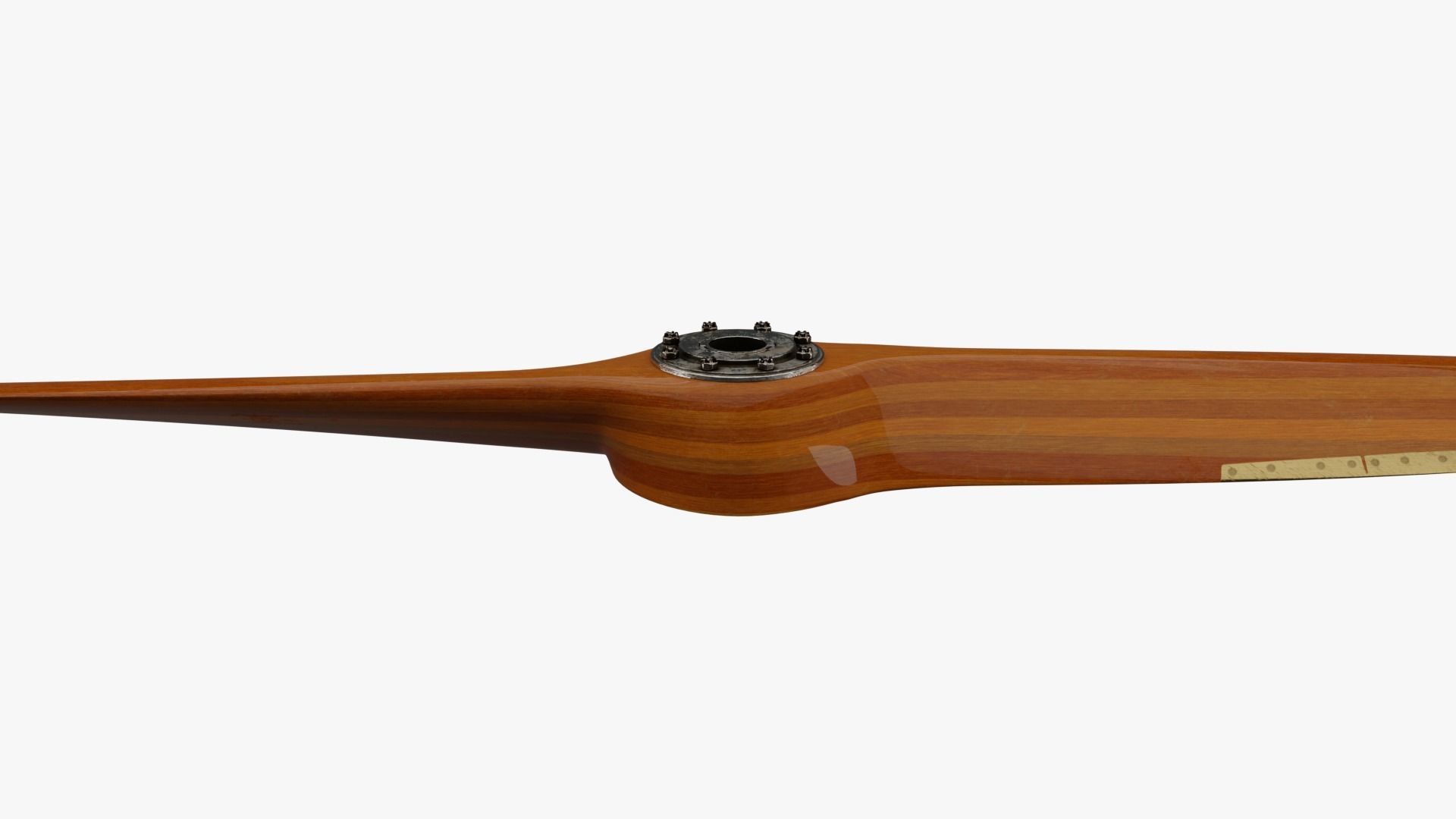 Antique aircraft wooden propeller with hub 3D model_2