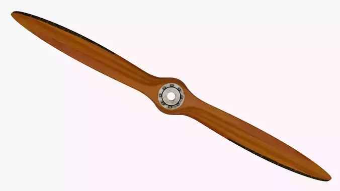 Antique aircraft wooden propeller with hub 3D model
