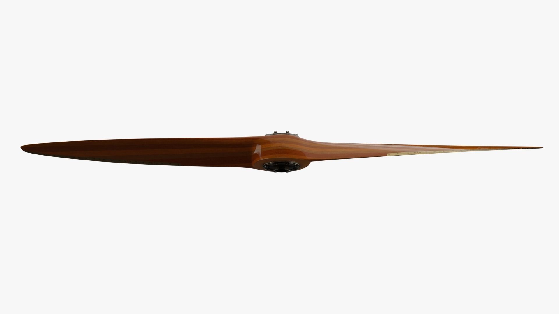 Antique aircraft wooden propeller with hub 3D model_5