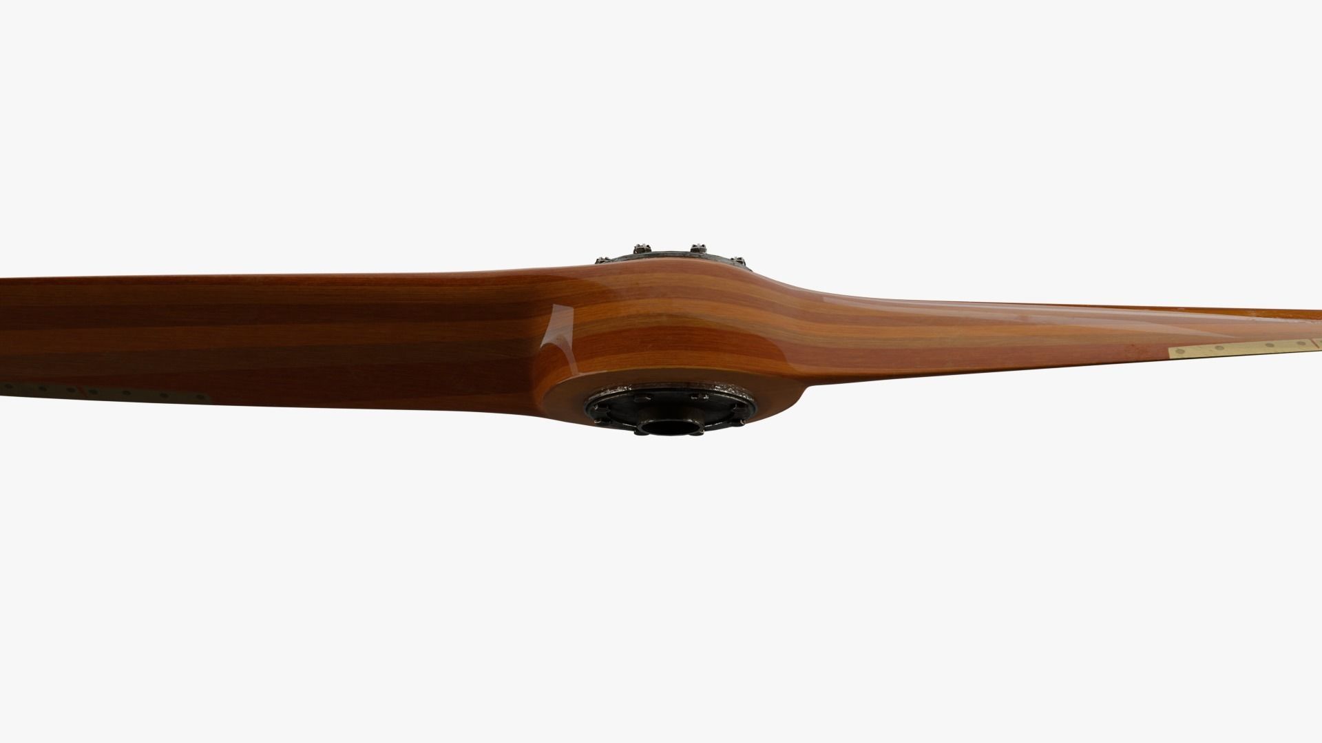 Antique aircraft wooden propeller with hub 3D model_6