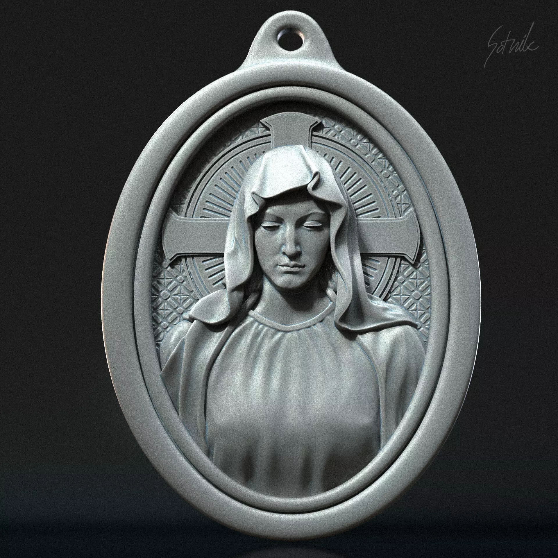Mother Maria Medallion 01 3D print model