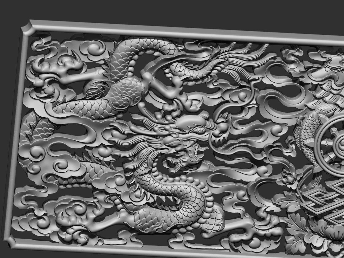 Two Dragons 3D print model_6