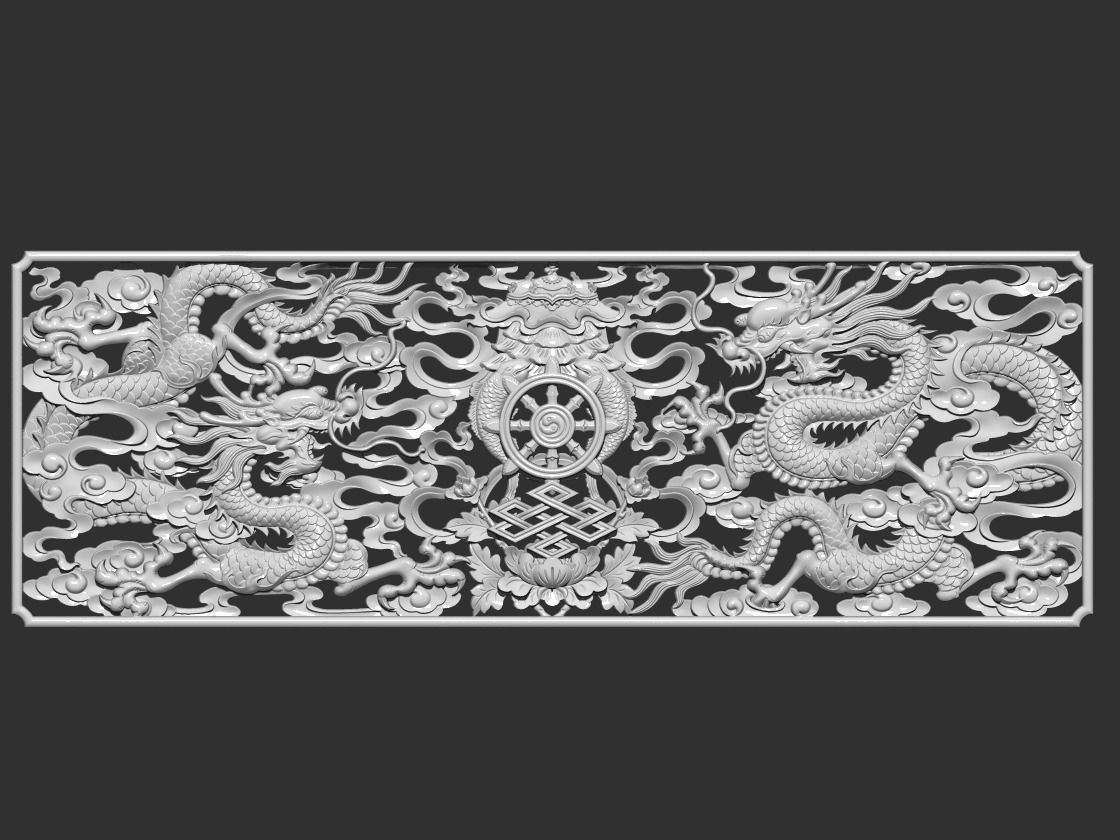 Two Dragons 3D print model_1