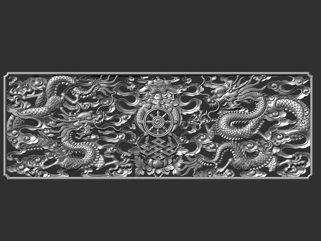 Two Dragons 3D print model_2