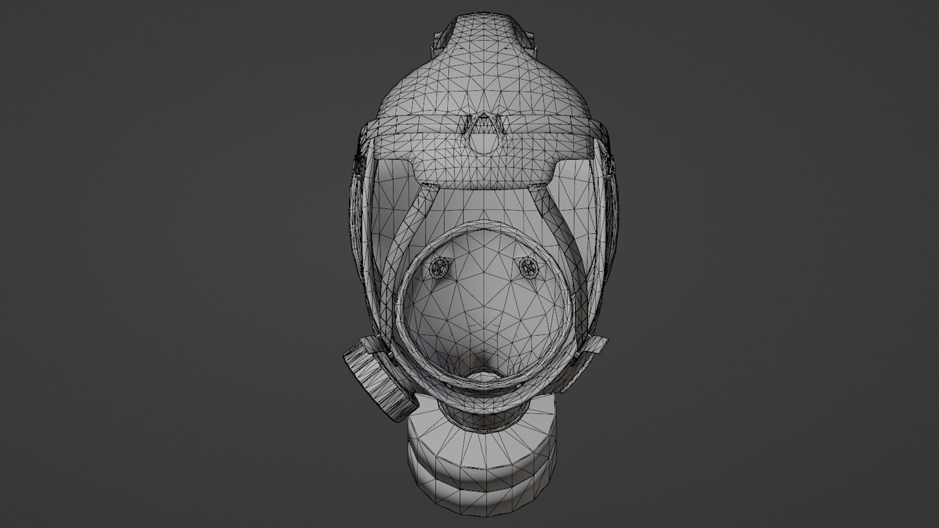 Gas Mask Low-poly 3D model_12