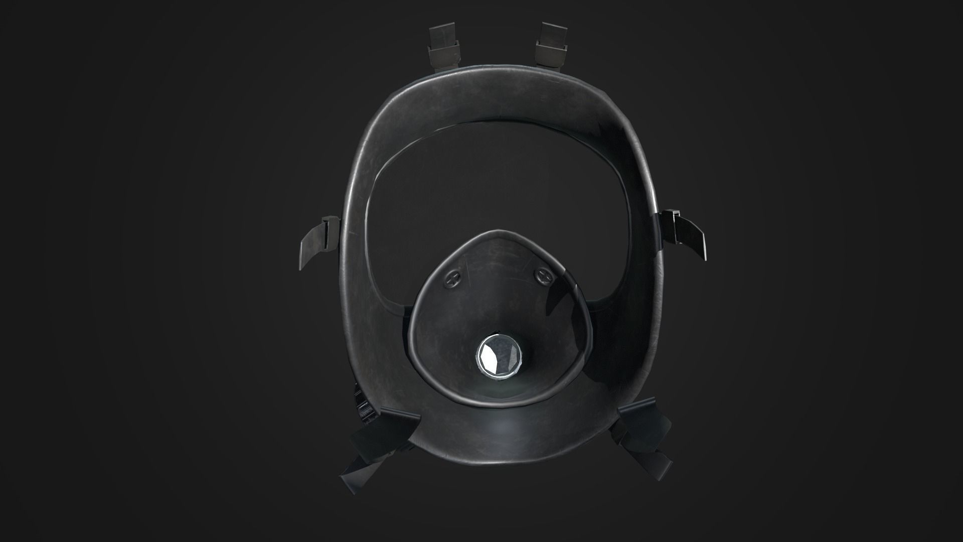 Gas Mask Low-poly 3D model_7
