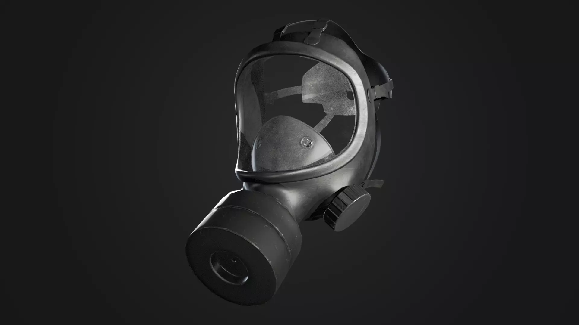 Gas Mask Low-poly 3D model_0