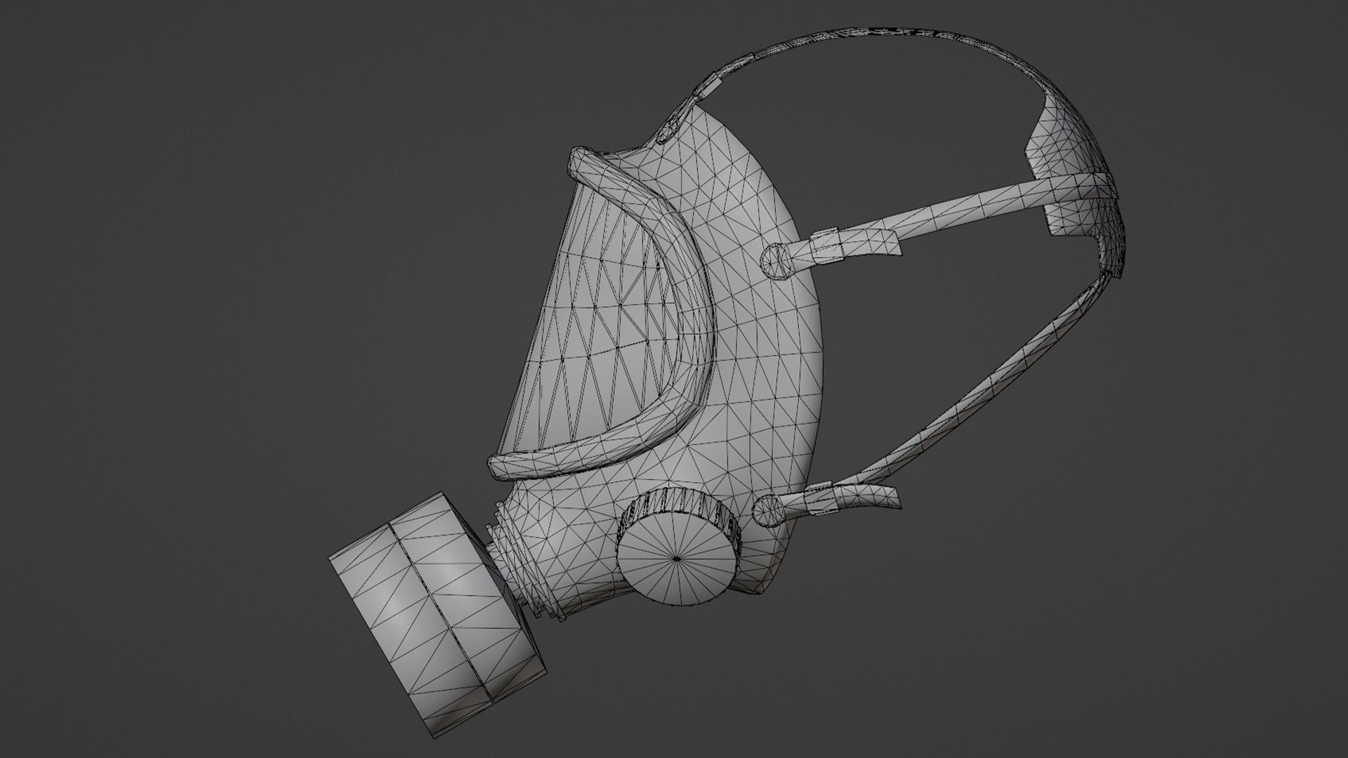 Gas Mask Low-poly 3D model_11