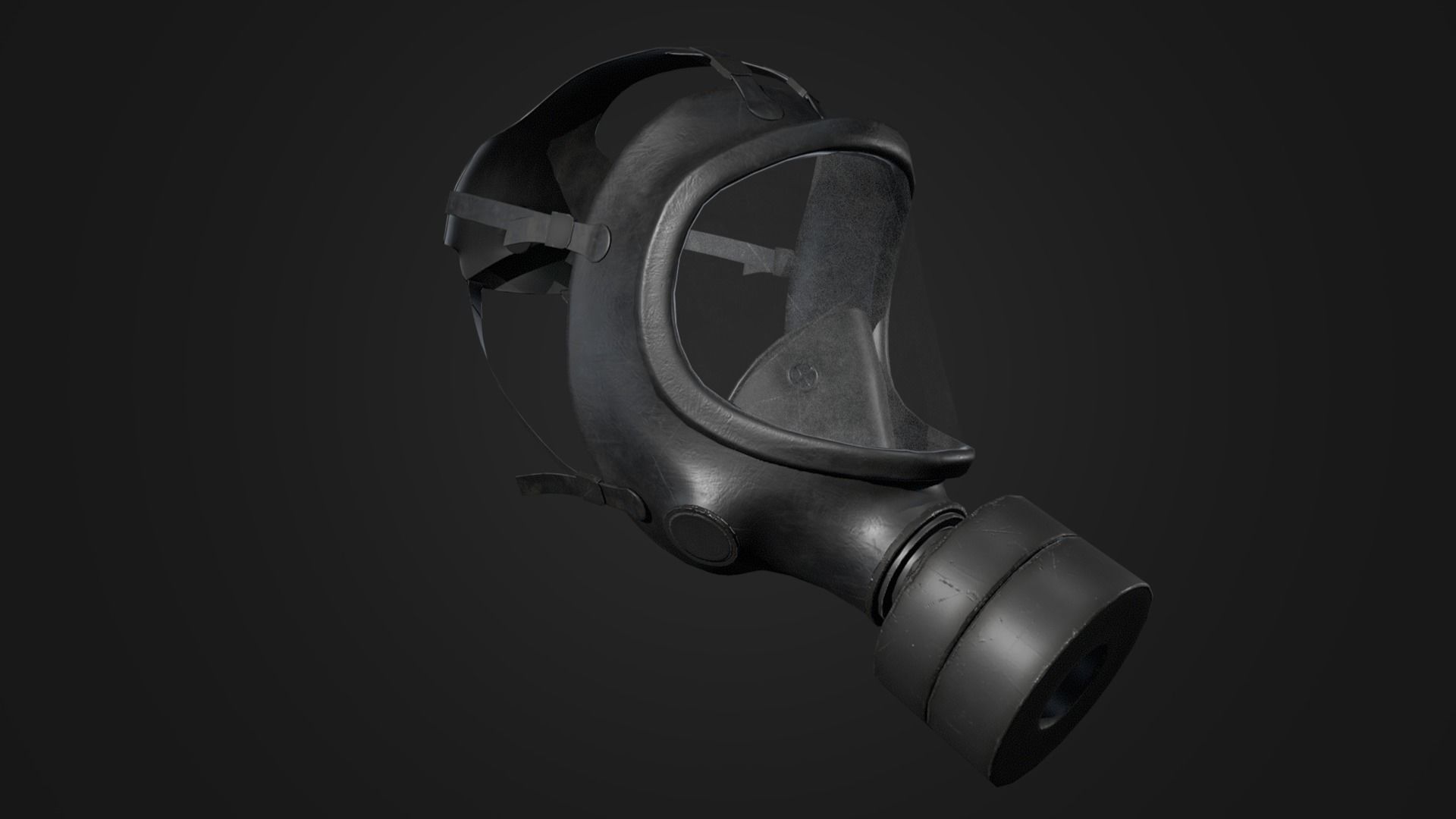 Gas Mask Low-poly 3D model_2